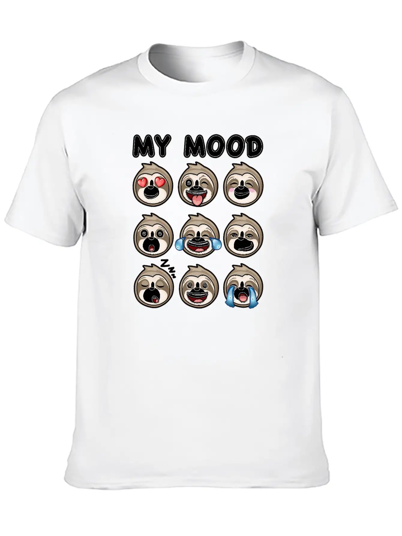 Sloth My Mood Funny Cute How I Feel Relaxed Everyday Tee – Lightweight And Durable Cotton