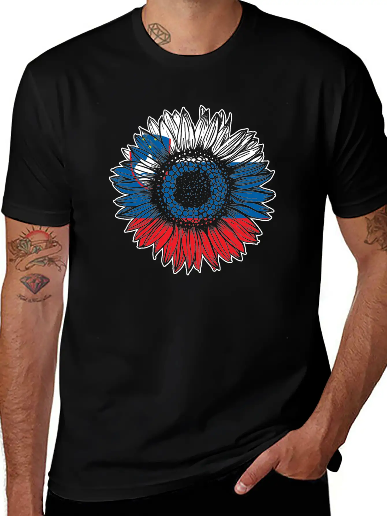Slovenia Flag Sunflower Classic Cotton Tee – Unisex Comfort For Any Season