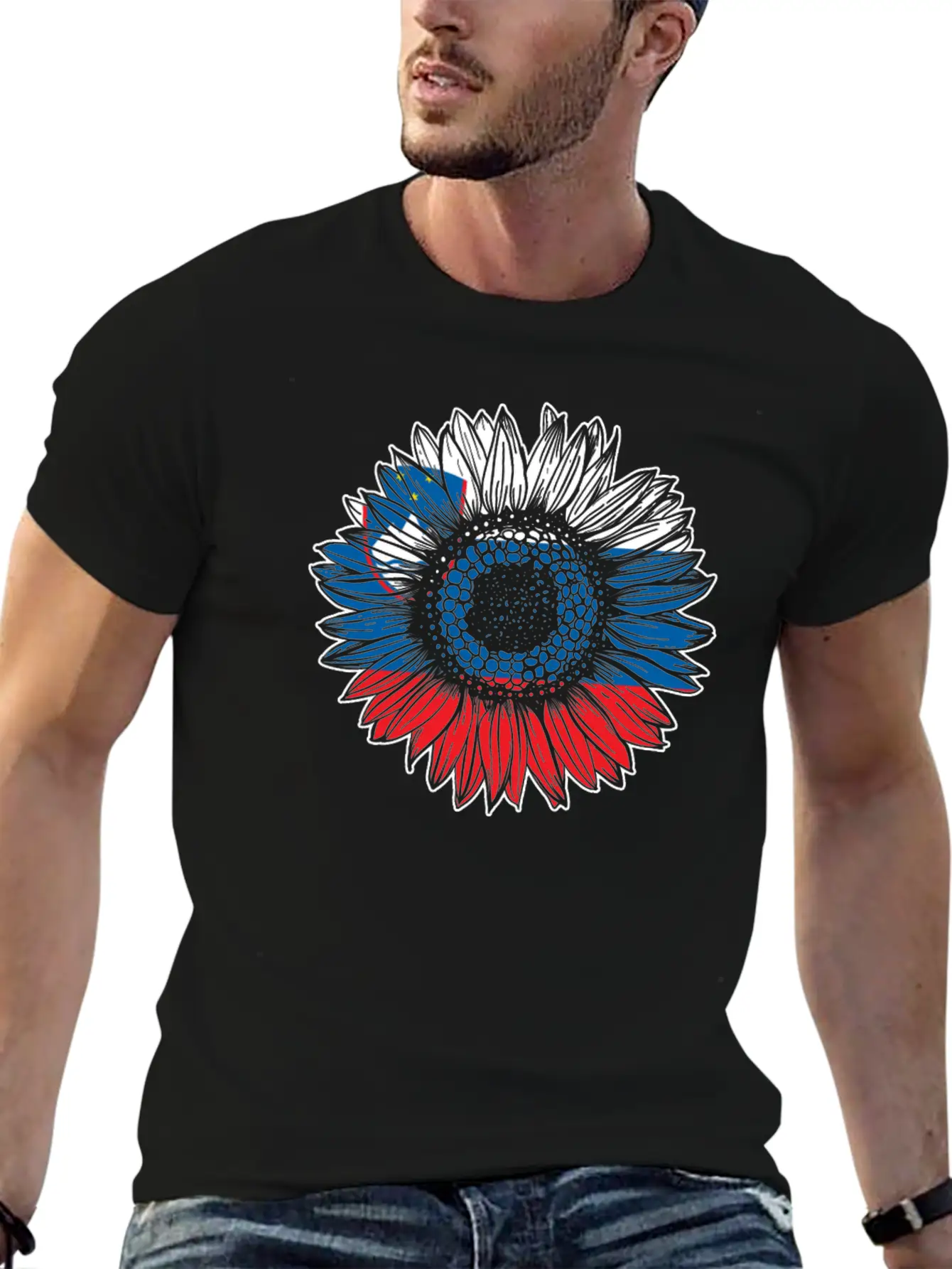 Slovenia Flag Sunflower Classic Cotton Tee – Unisex Comfort For Any Season