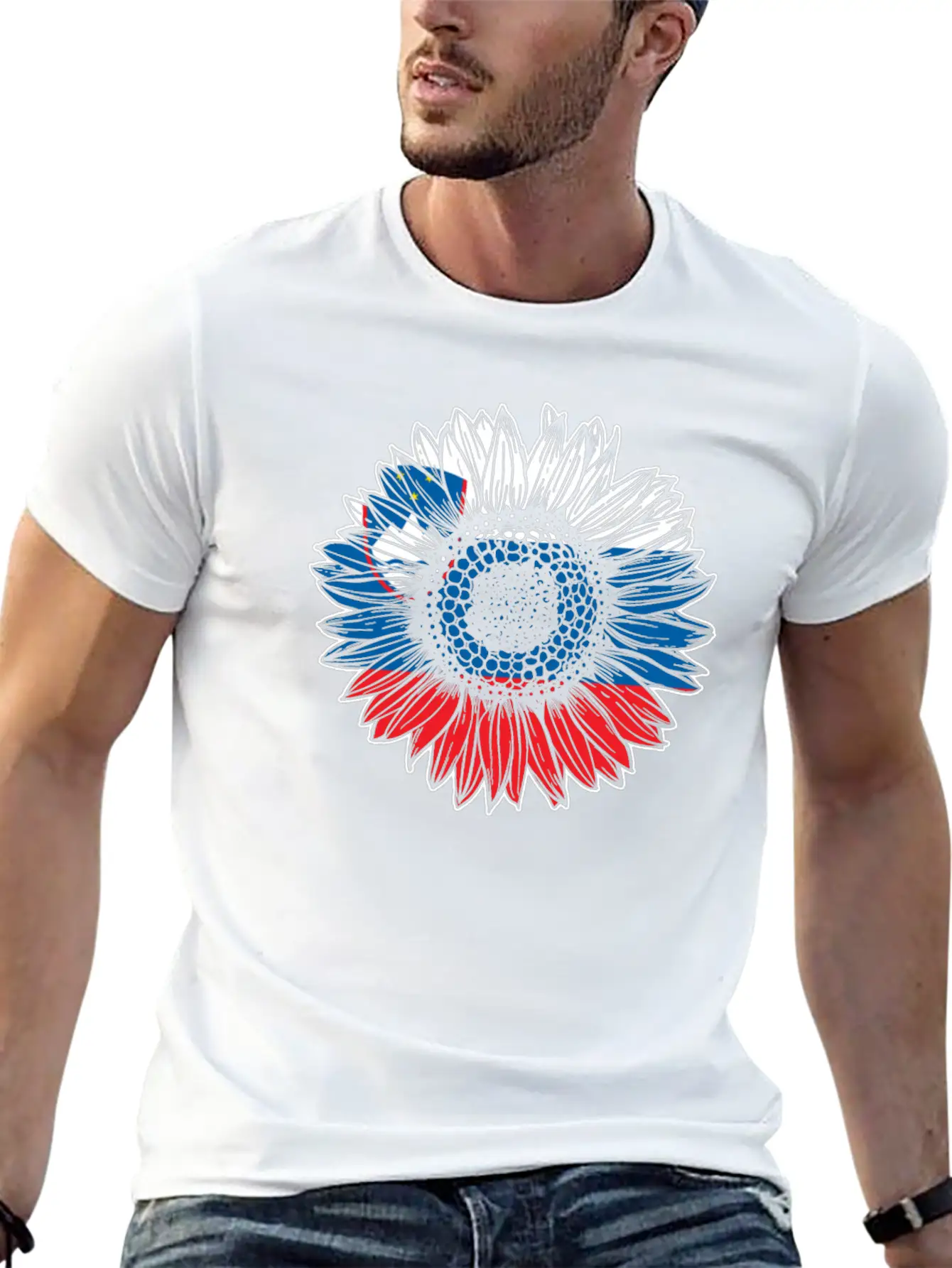 Slovenia Flag Sunflower Classic Cotton Tee – Unisex Comfort For Any Season