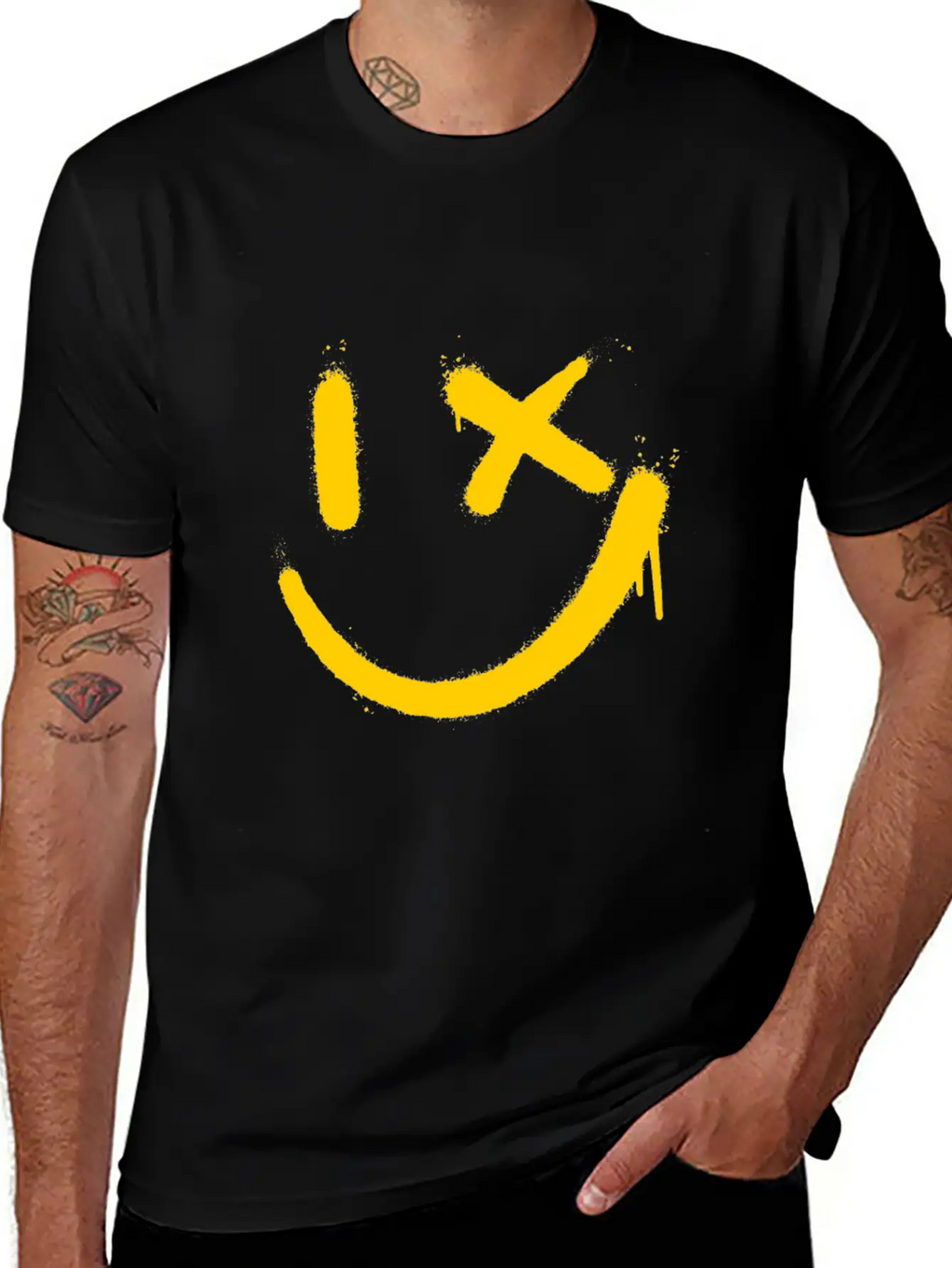 Smile Graffitti Smile Face Street Art Breathable Soft Cotton T-Shirt – Timeless Casual Look