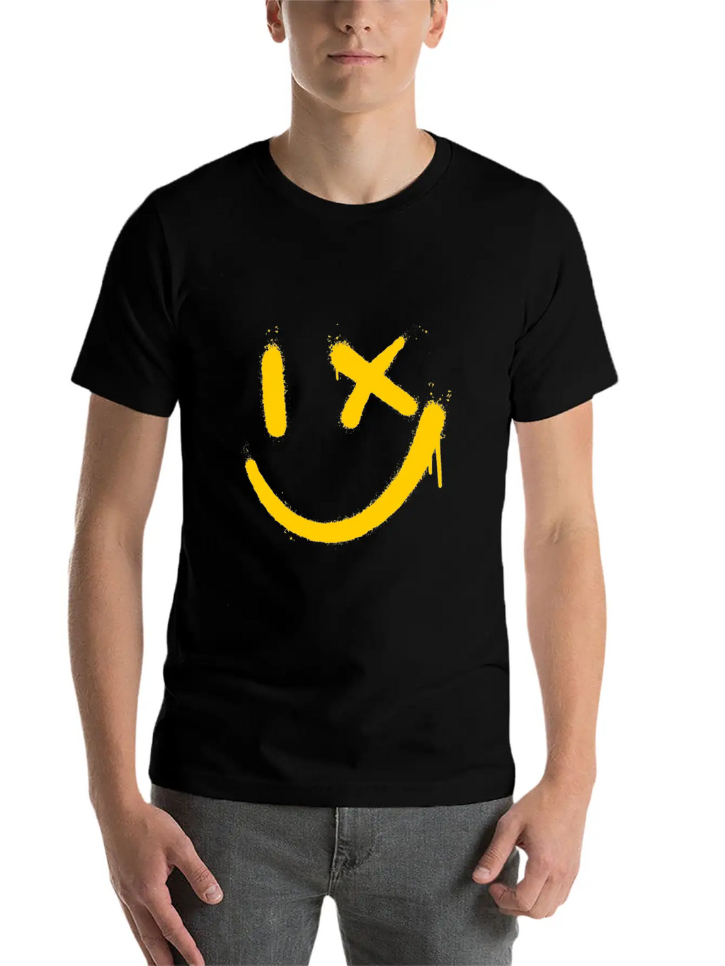 Smile Graffitti Smile Face Street Art Breathable Soft Cotton T-Shirt – Timeless Casual Look