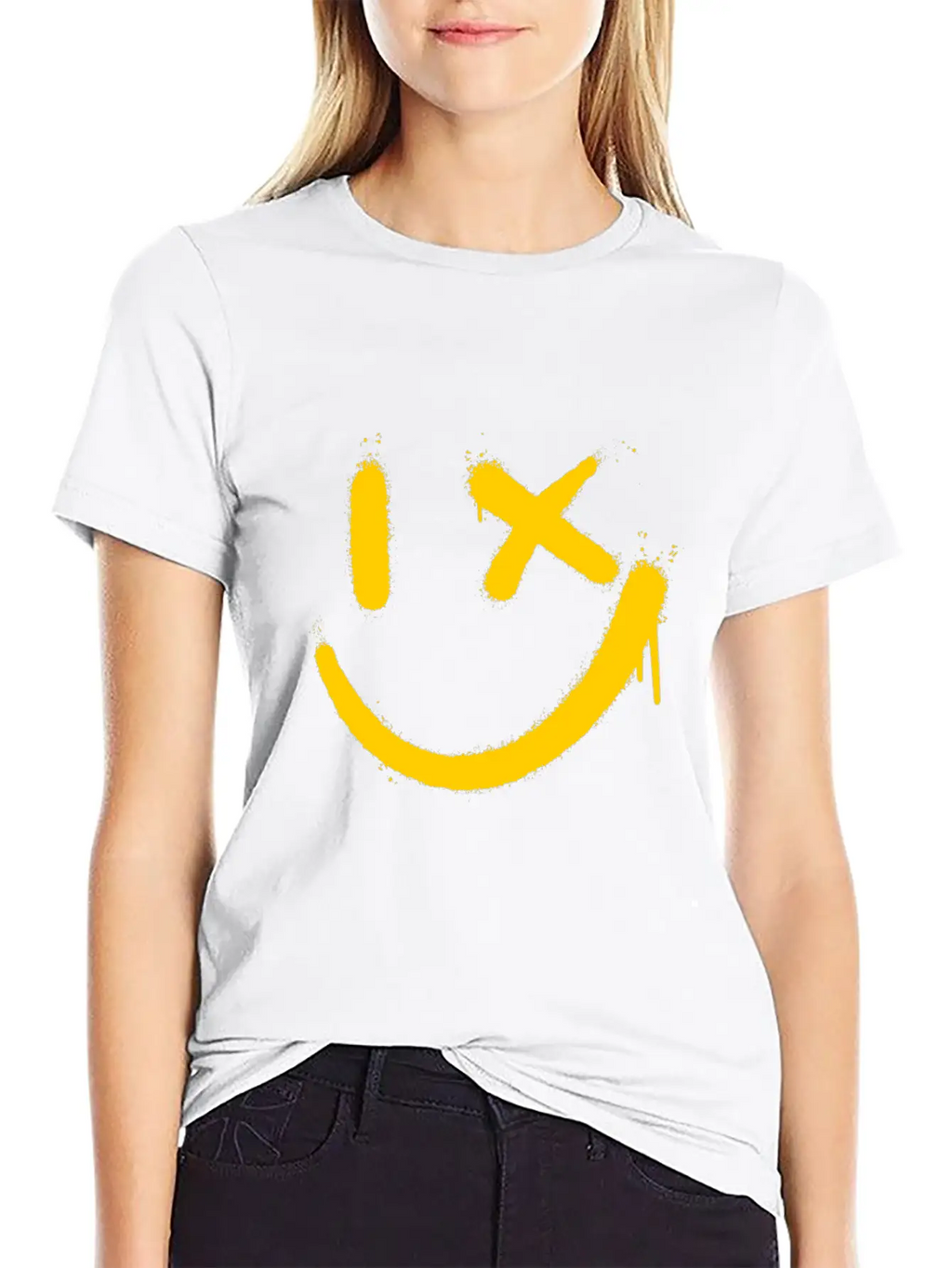 Smile Graffitti Smile Face Street Art Breathable Soft Cotton T-Shirt – Timeless Casual Look