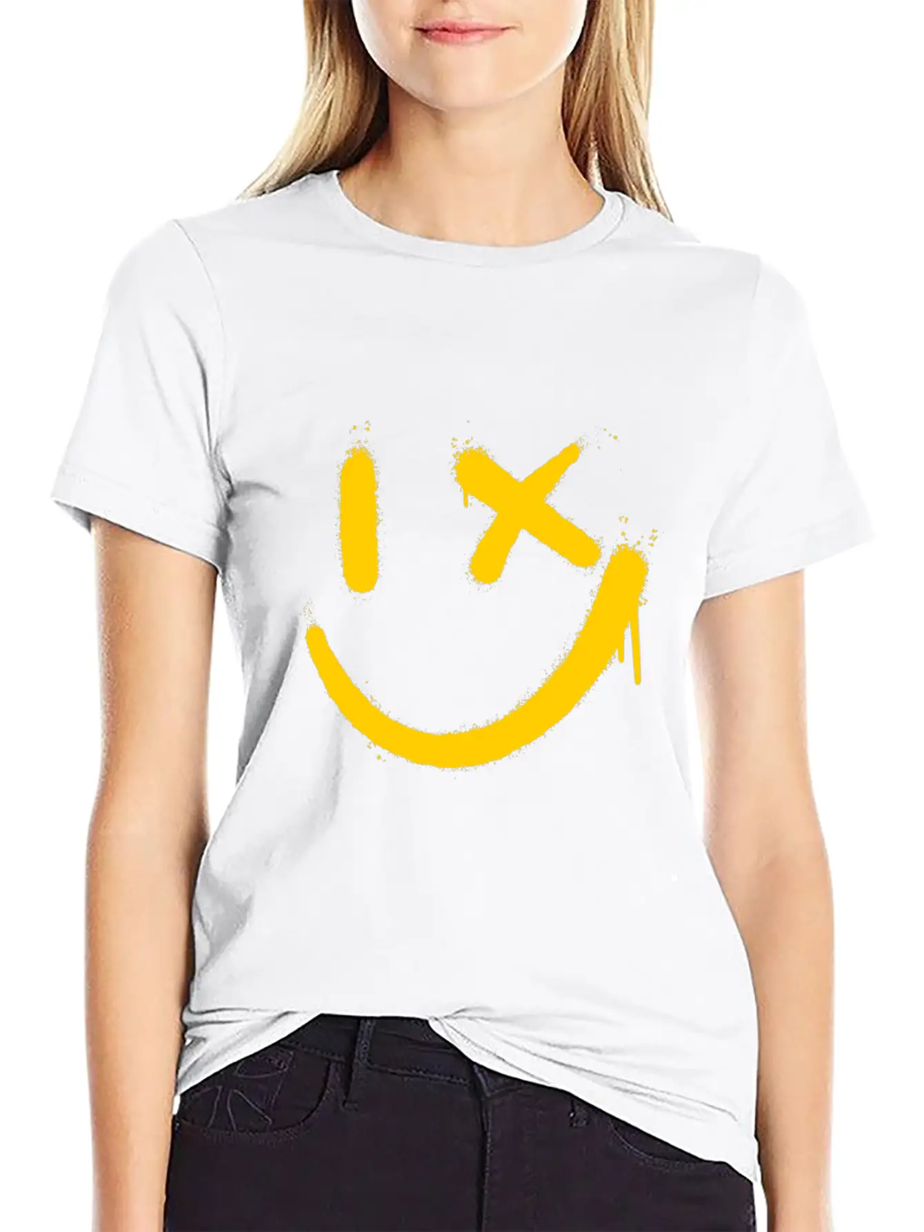 Smile Graffitti Smile Face Street Art Breathable Soft Cotton T-Shirt – Timeless Casual Look