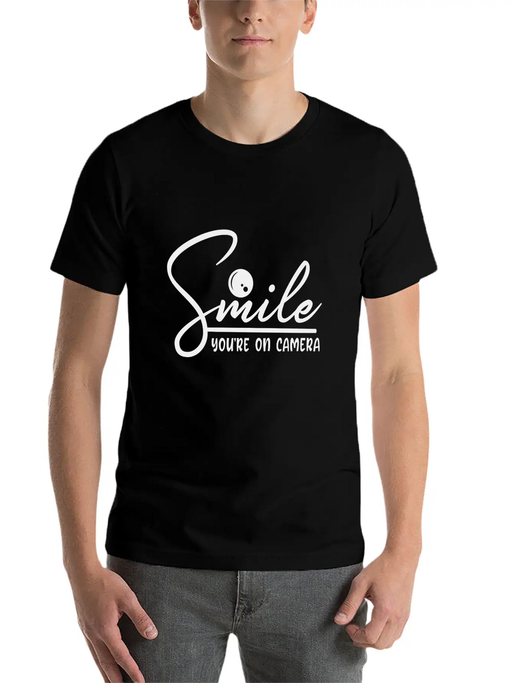 Smile You're On Camera Basic Graphic T-Shirt – Daily Comfort In Soft Cotton