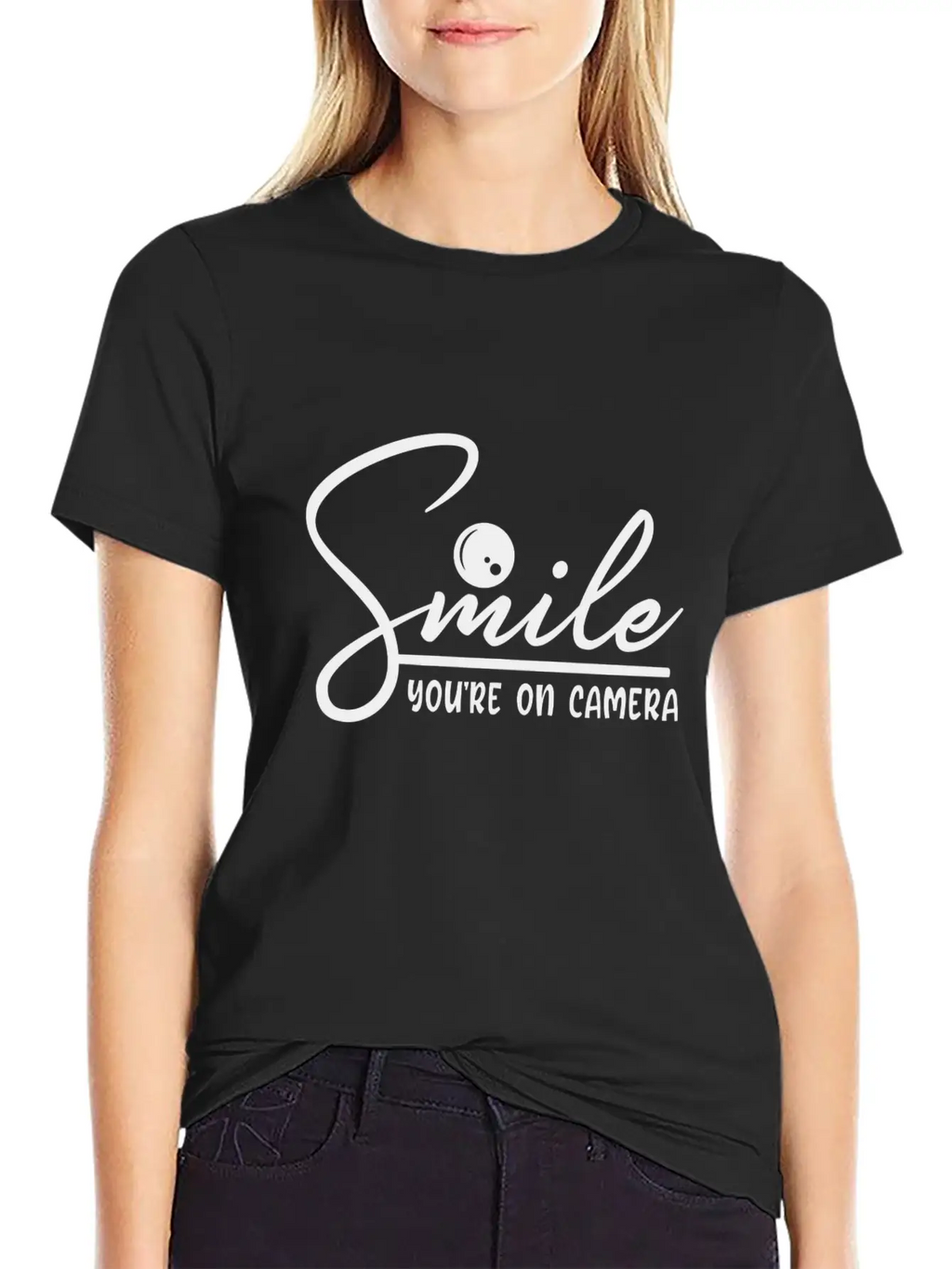 Smile You're On Camera Basic Graphic T-Shirt – Daily Comfort In Soft Cotton