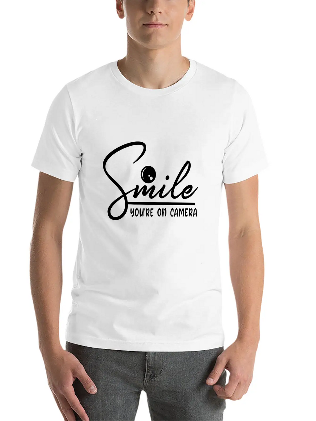 Smile You're On Camera Basic Graphic T-Shirt – Daily Comfort In Soft Cotton