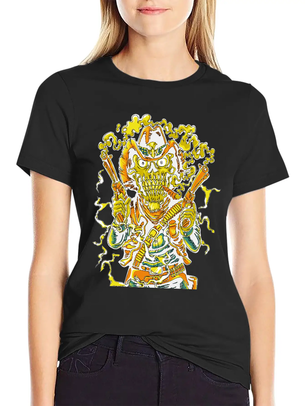 Smoking Guns Cowboy High Noon Colt Western Skull Basic Graphic T-Shirt – Daily Comfort In Soft Cotton