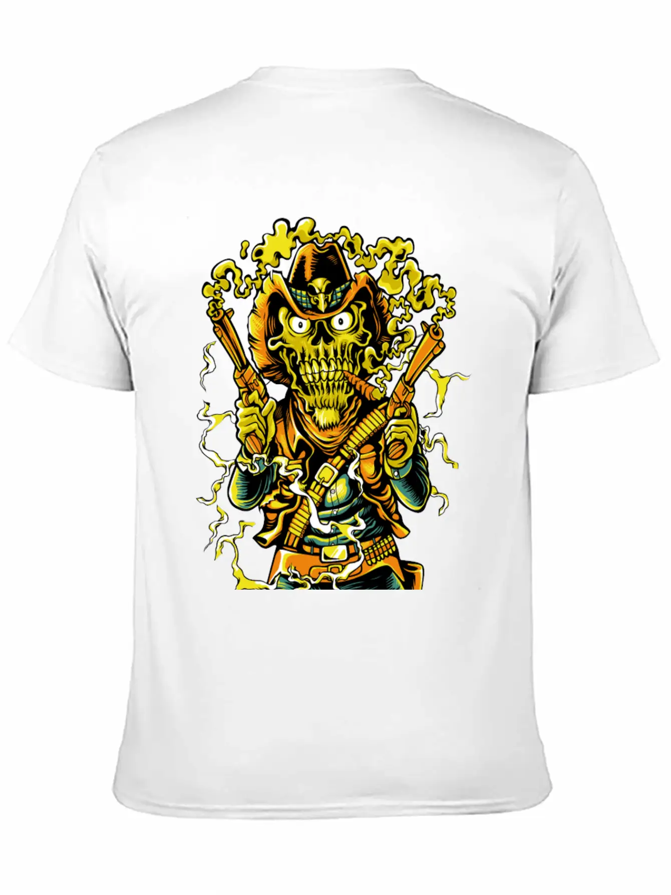 Smoking Guns Cowboy High Noon Colt Western Skull Basic Graphic T-Shirt – Daily Comfort In Soft Cotton