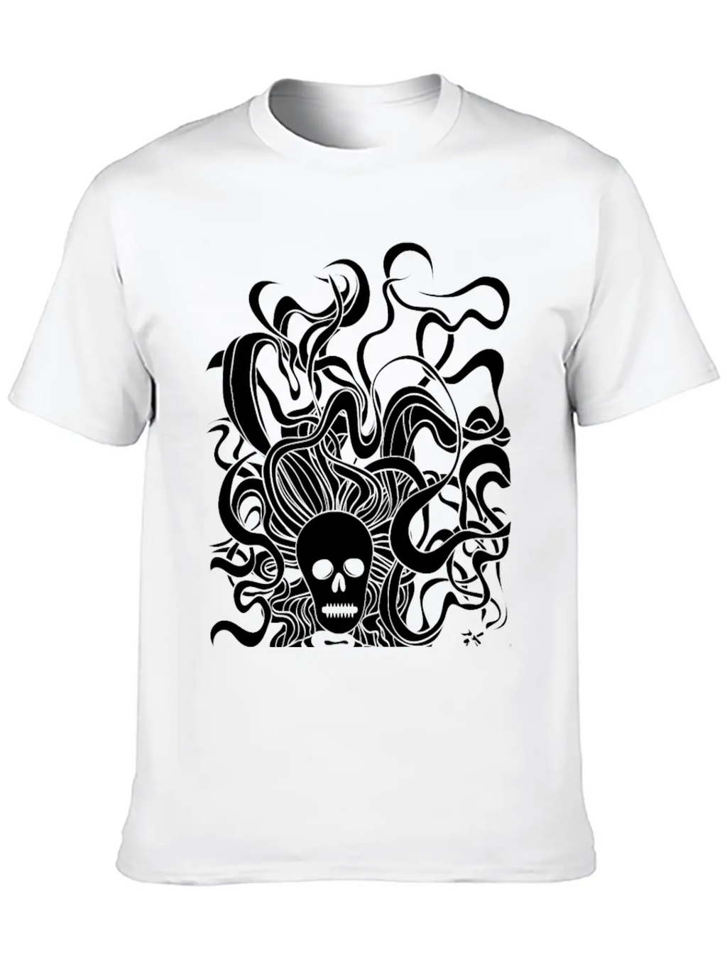 Smoking Skeleton White Breathable Graphic T-Shirt – Perfect For Casual Days