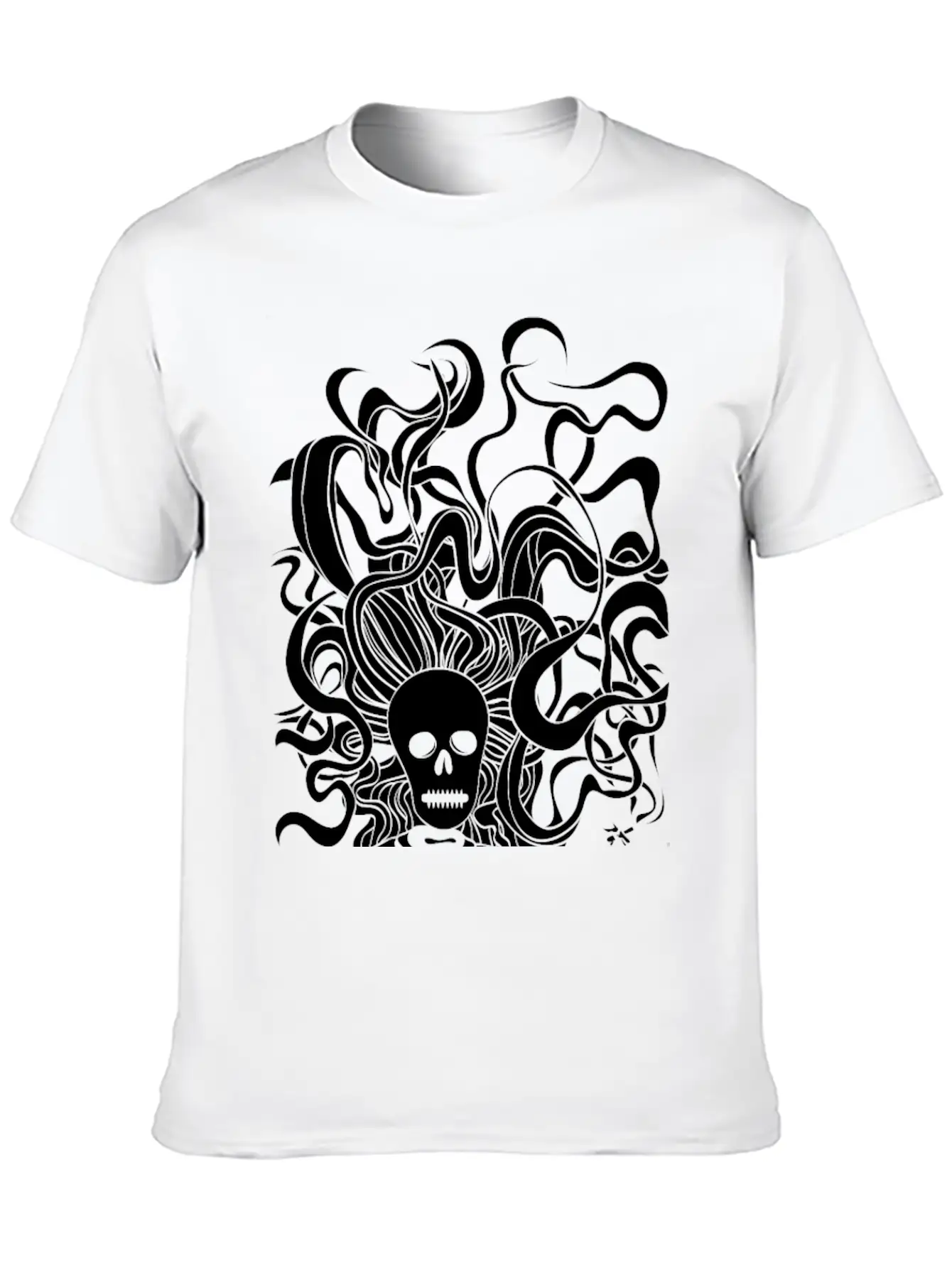 Smoking Skeleton White Breathable Graphic T-Shirt – Perfect For Casual Days