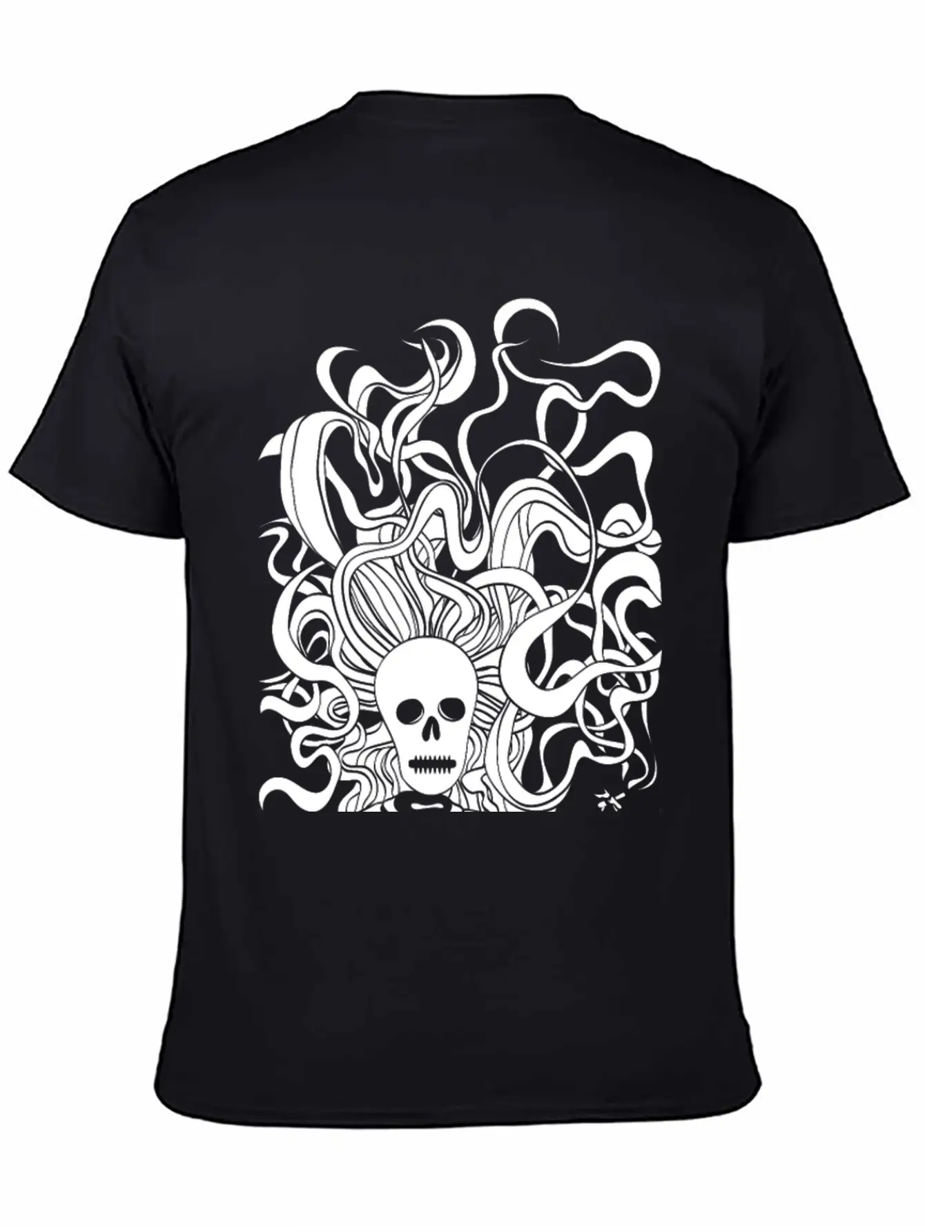 Smoking Skeleton White Breathable Graphic T-Shirt – Perfect For Casual Days