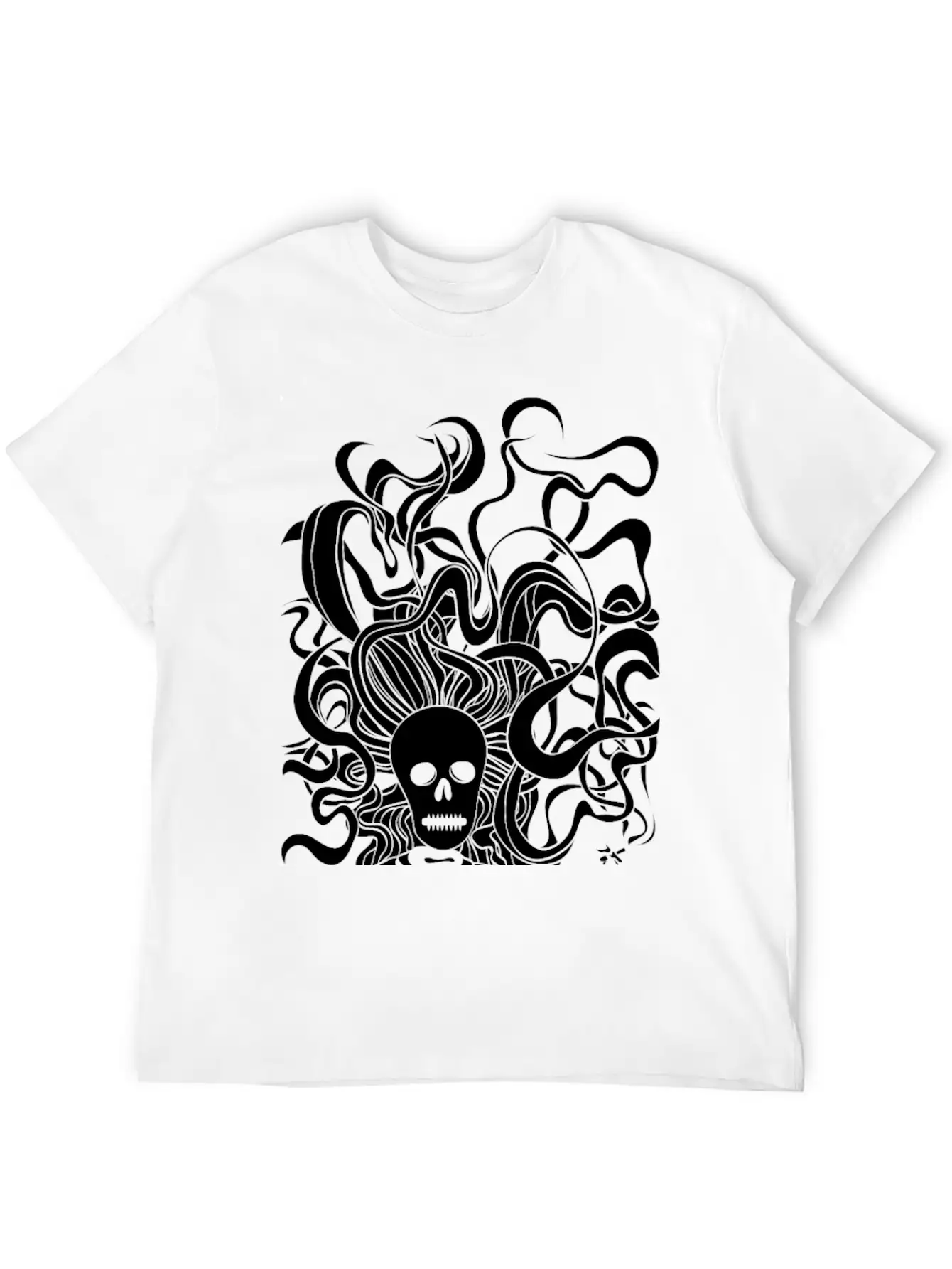Smoking Skeleton White Breathable Graphic T-Shirt – Perfect For Casual Days