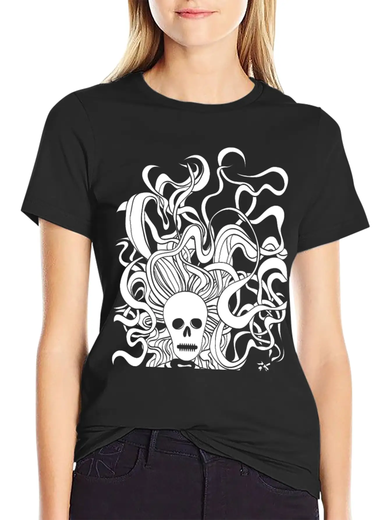 Smoking Skeleton White Breathable Graphic T-Shirt – Perfect For Casual Days