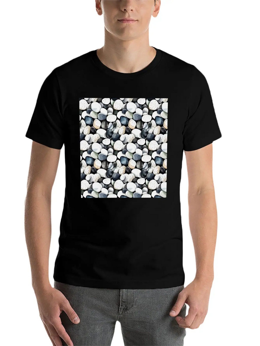 Smooth Stones Seamless Pattern Gemstones Polished Essential Cotton Tee For Daily Outfits – Unisex Style