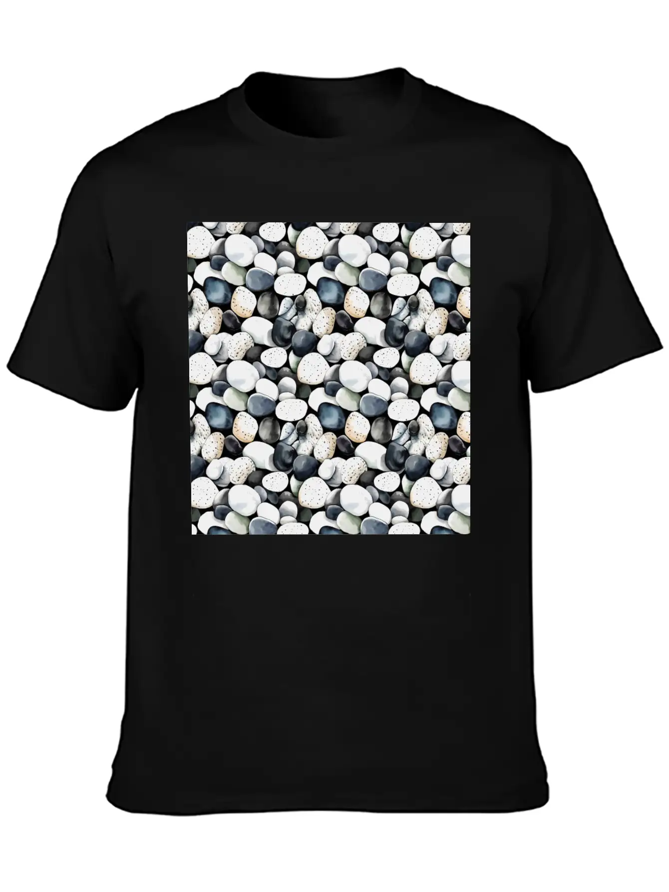 Smooth Stones Seamless Pattern Gemstones Polished Essential Cotton Tee For Daily Outfits – Unisex Style