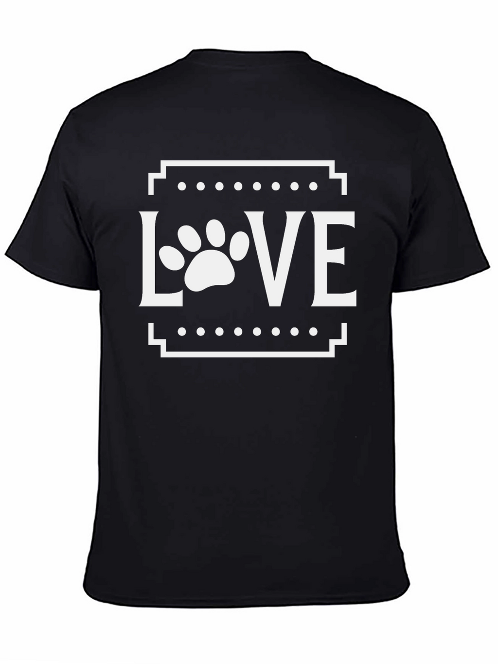 Love Paw Print Graphic Tee - Black