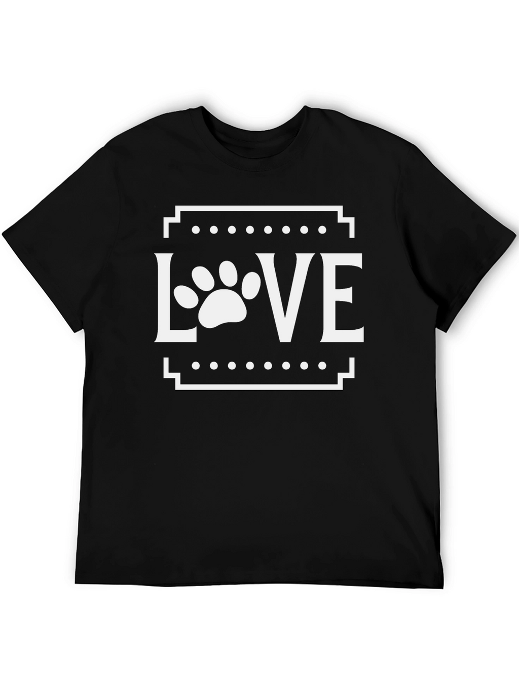 Love Paw Print Graphic Tee - Black