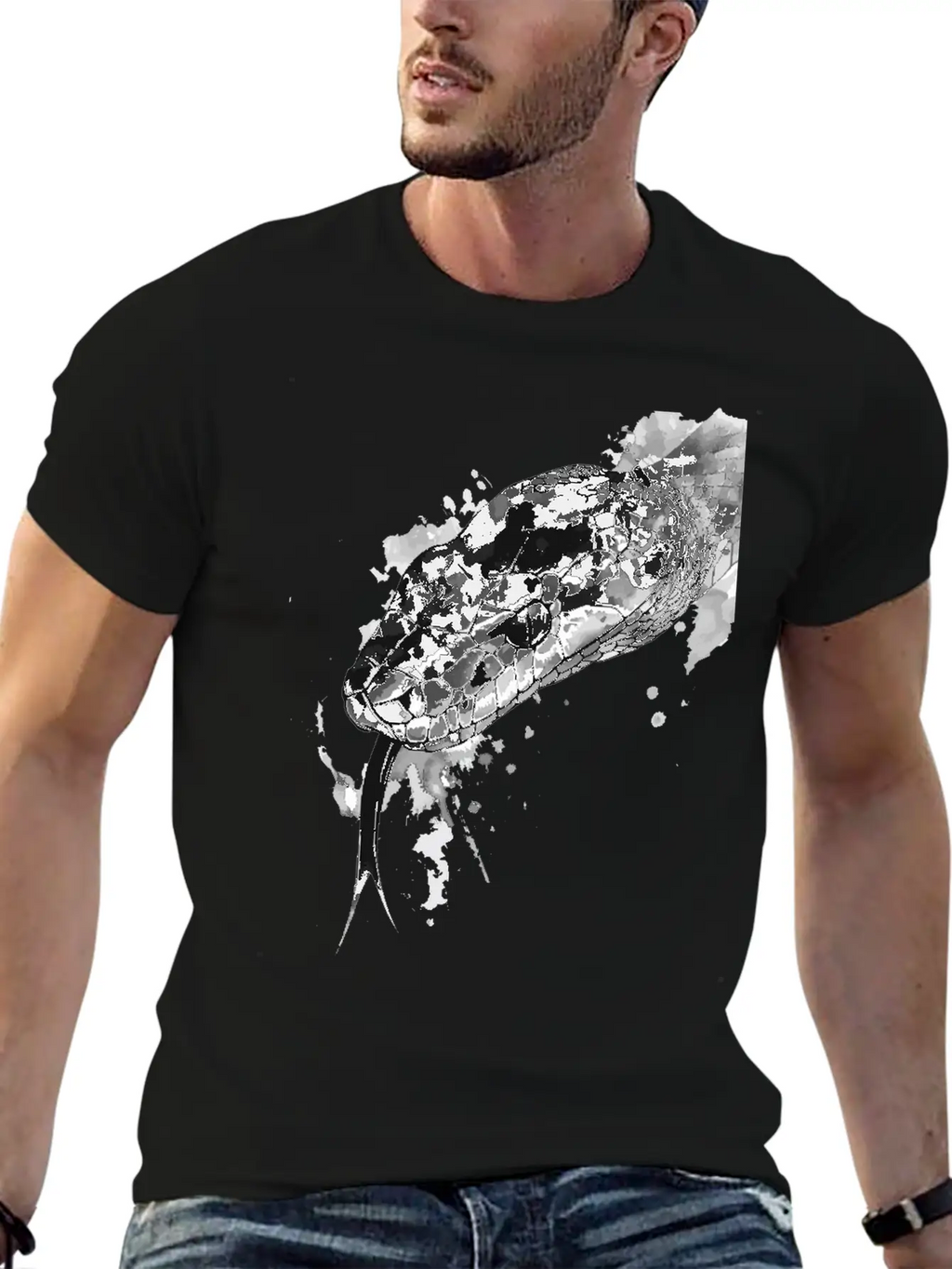 Snake Breathable Graphic T-Shirt – Perfect For Casual Days