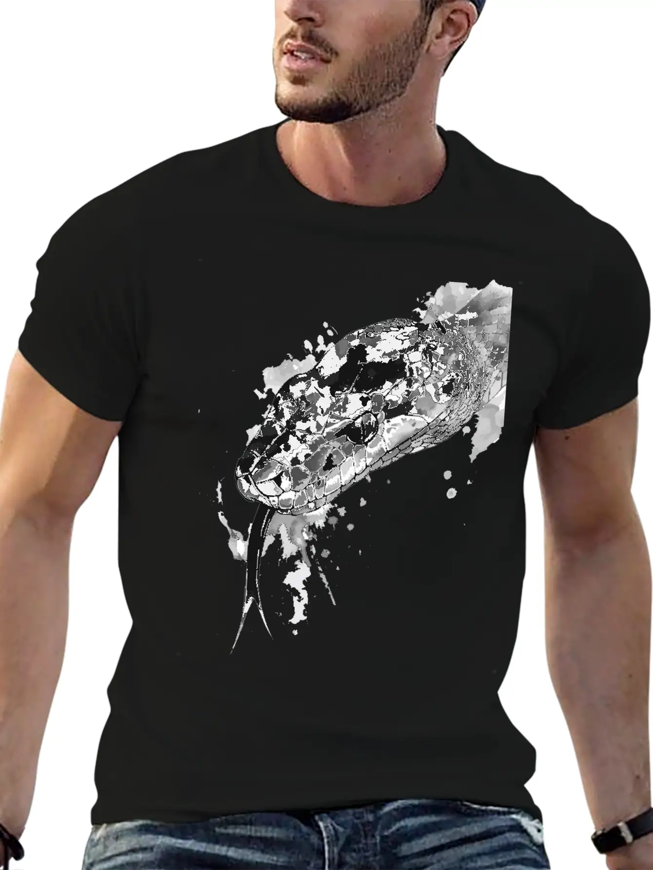 Snake Breathable Graphic T-Shirt – Perfect For Casual Days