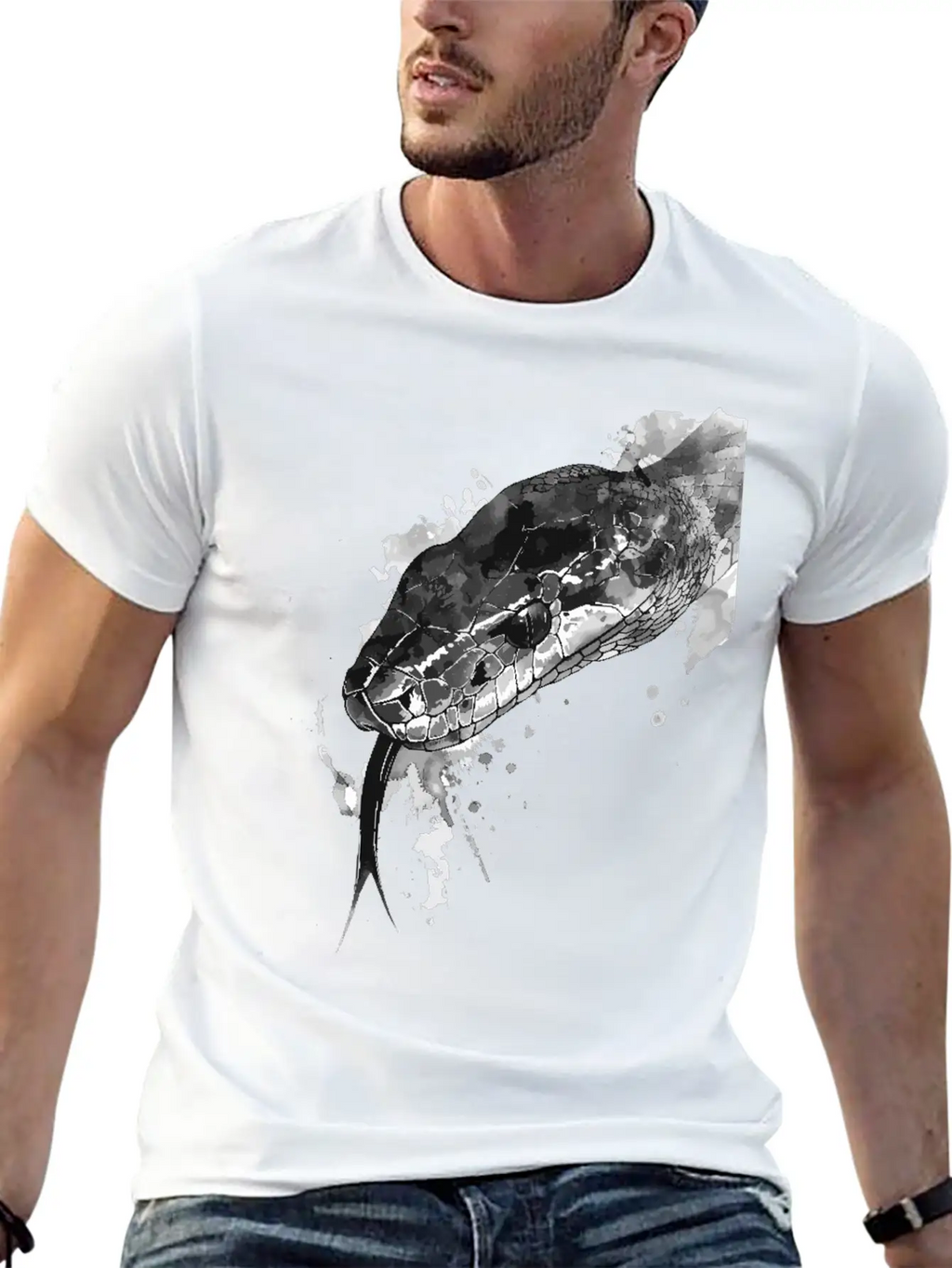 Snake Breathable Graphic T-Shirt – Perfect For Casual Days