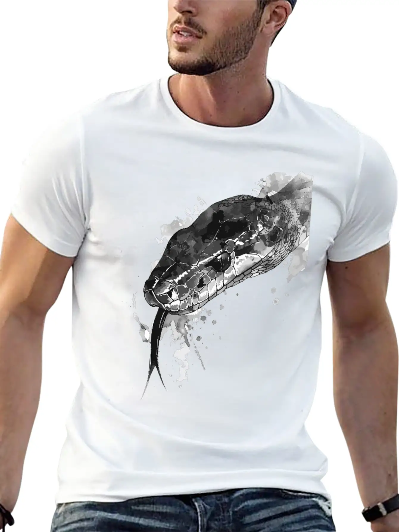 Snake Breathable Graphic T-Shirt – Perfect For Casual Days