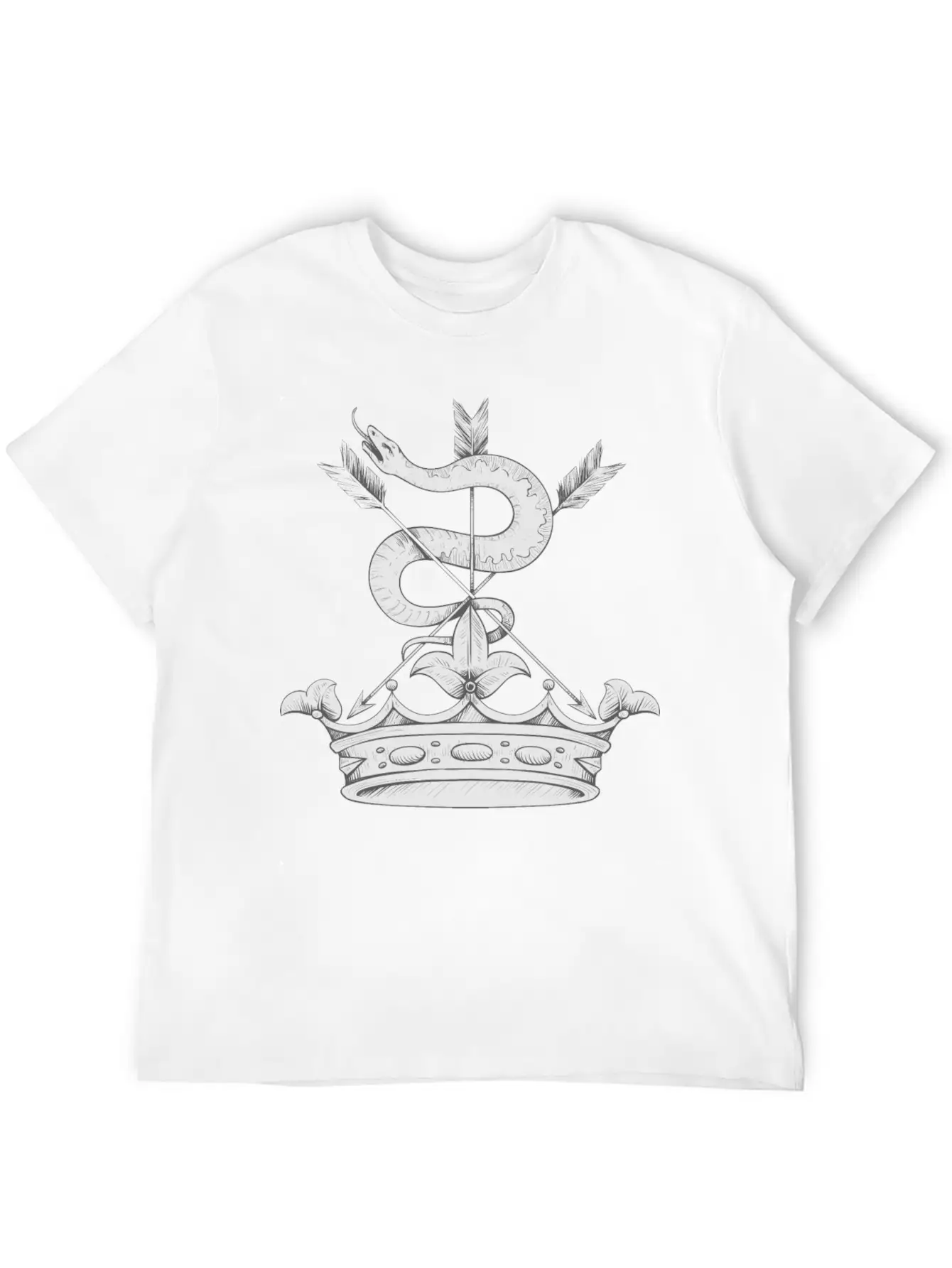 Snake Emblem With Crown Timeless Short Sleeve Tee – Comfy And Minimalist Design
