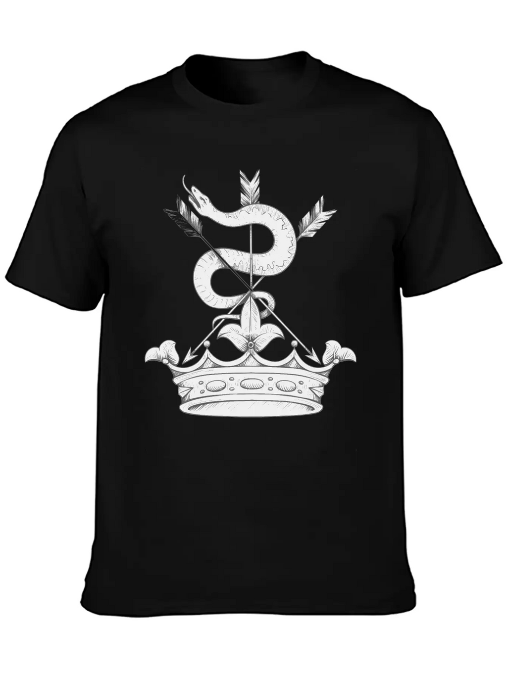 Snake Emblem With Crown Timeless Short Sleeve Tee – Comfy And Minimalist Design