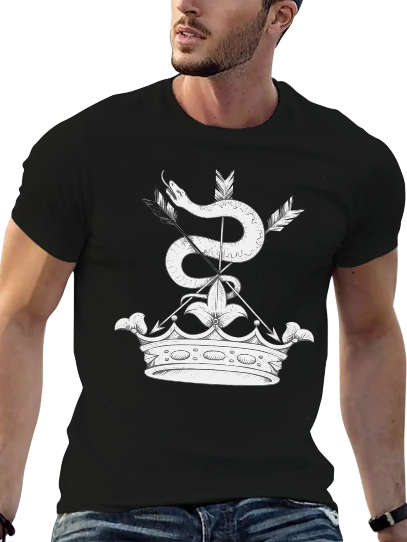 Snake Emblem With Crown Timeless Short Sleeve Tee – Comfy And Minimalist Design