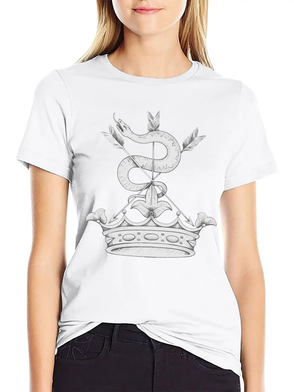 Snake Emblem With Crown Timeless Short Sleeve Tee – Comfy And Minimalist Design