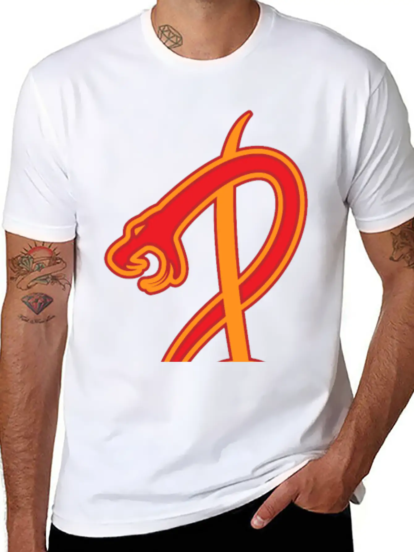 Snake G Clef Music Symbol Modern Fit Casual T-Shirt – Clean And Versatile Design