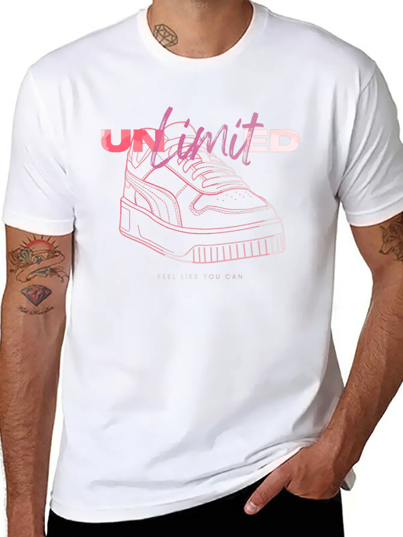 Sneaker - Unlimited Self-Confidence Breathable Soft Cotton T-Shirt – Timeless Casual Look