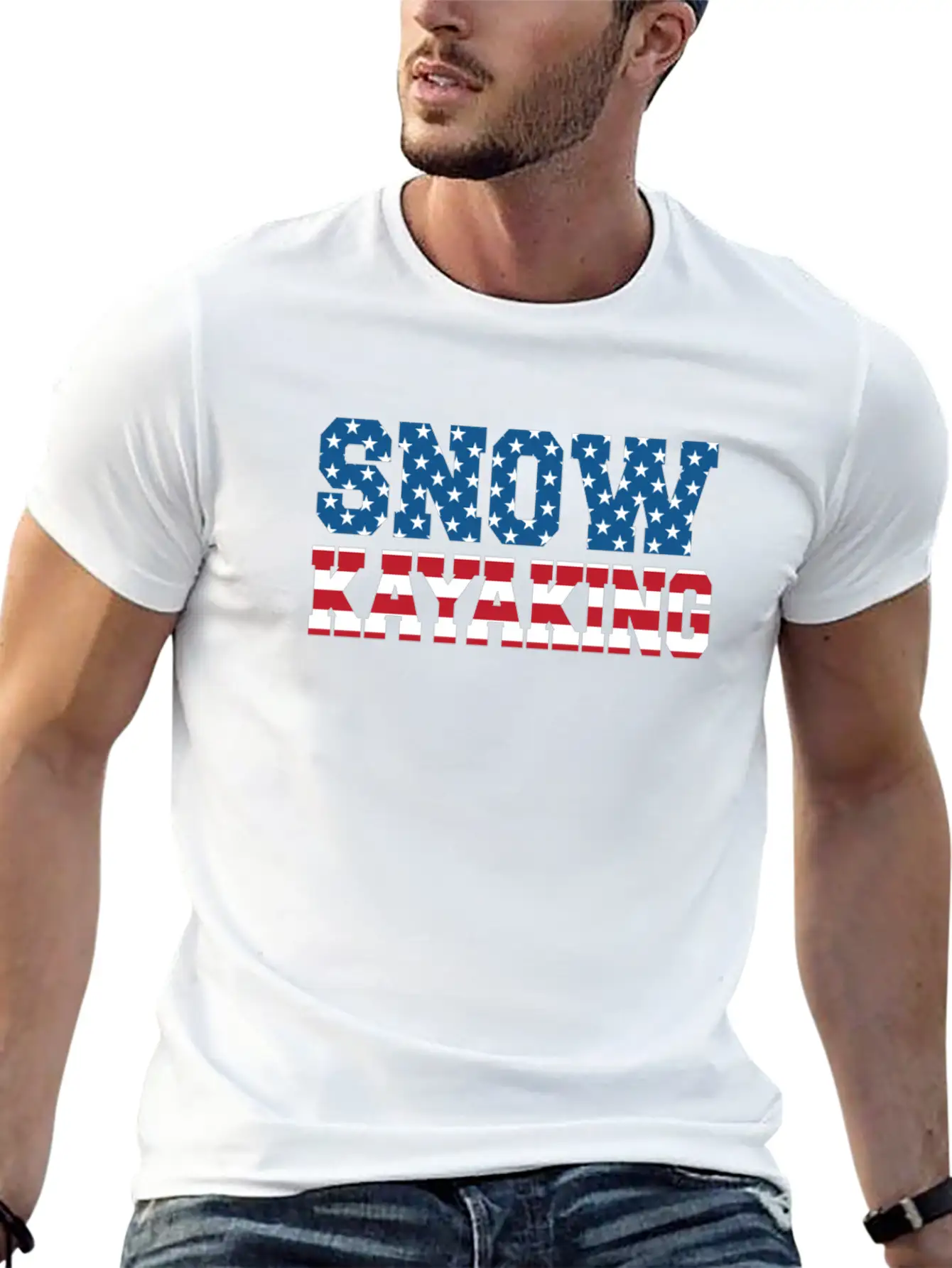 Snow Kayaking USA Essential Cotton Tee For Daily Outfits – Unisex Style