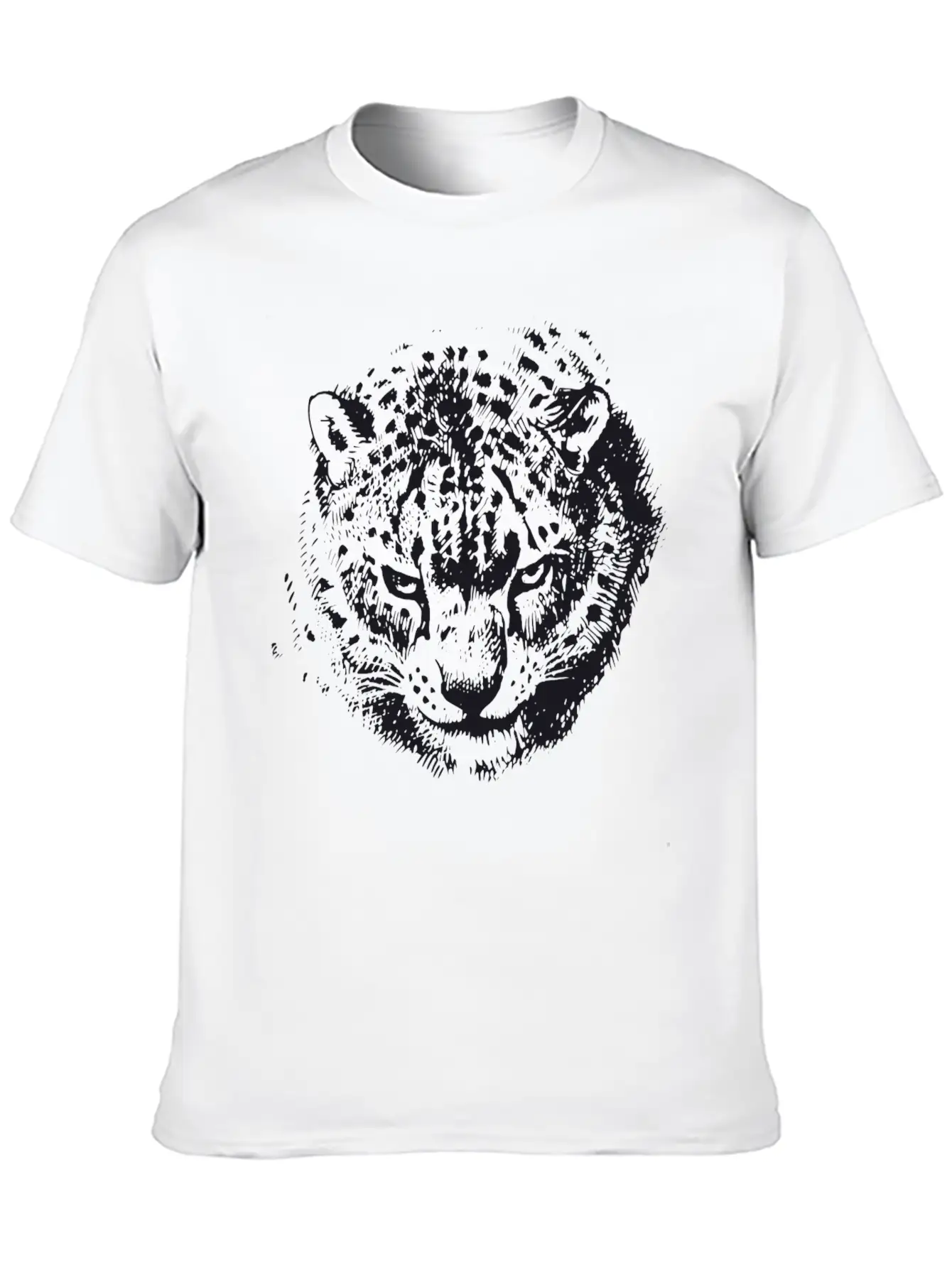 Snow Leopard Breathable Soft Cotton T-Shirt – Timeless Casual Look