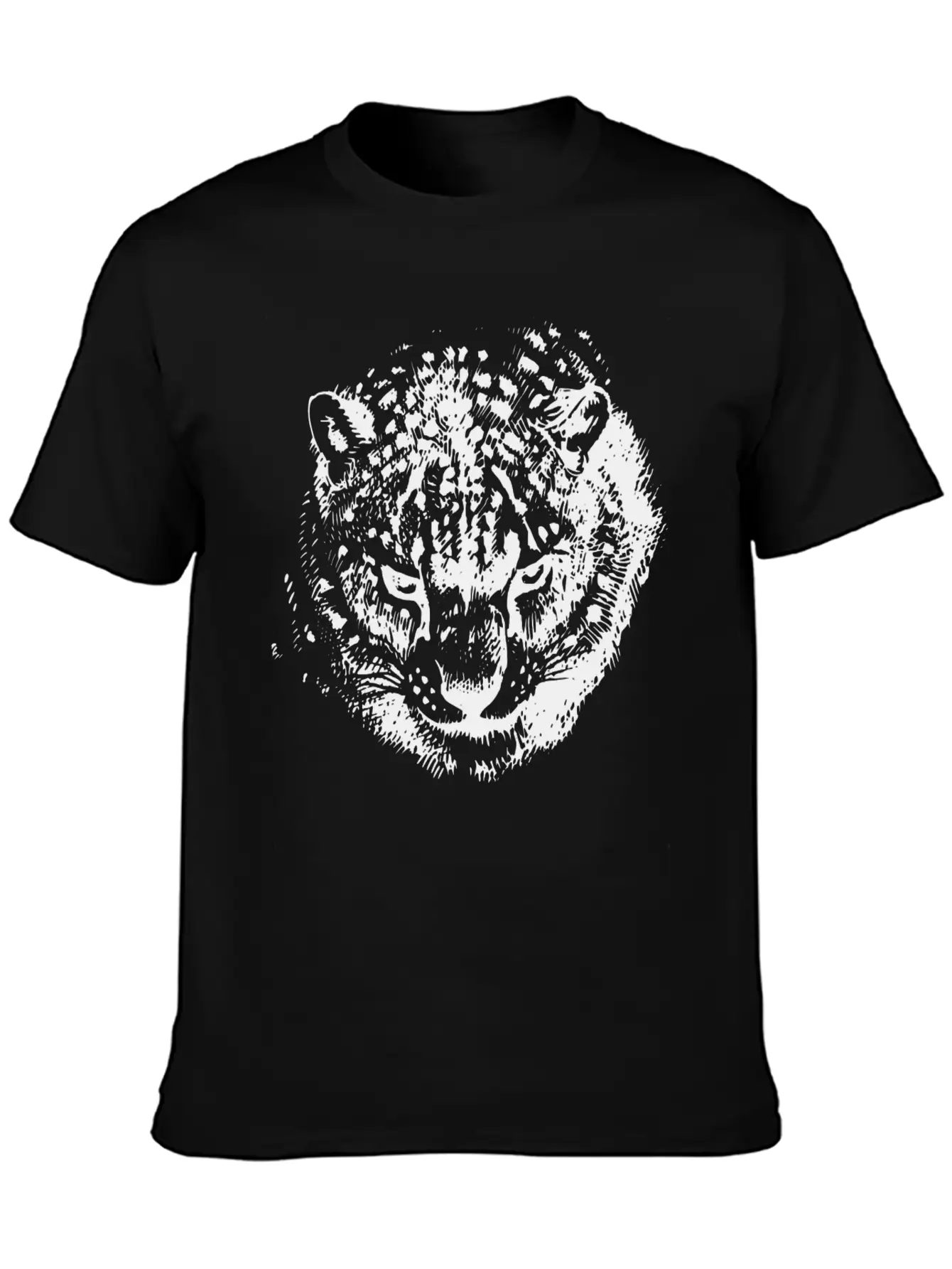 Snow Leopard Breathable Soft Cotton T-Shirt – Timeless Casual Look