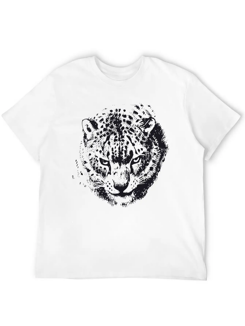 Snow Leopard Breathable Soft Cotton T-Shirt – Timeless Casual Look