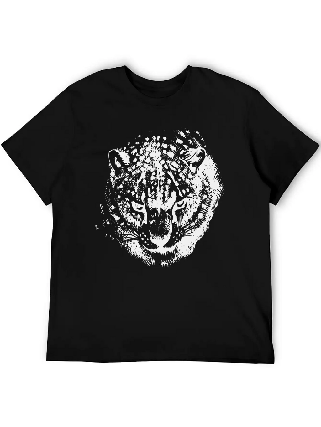 Snow Leopard Breathable Soft Cotton T-Shirt – Timeless Casual Look