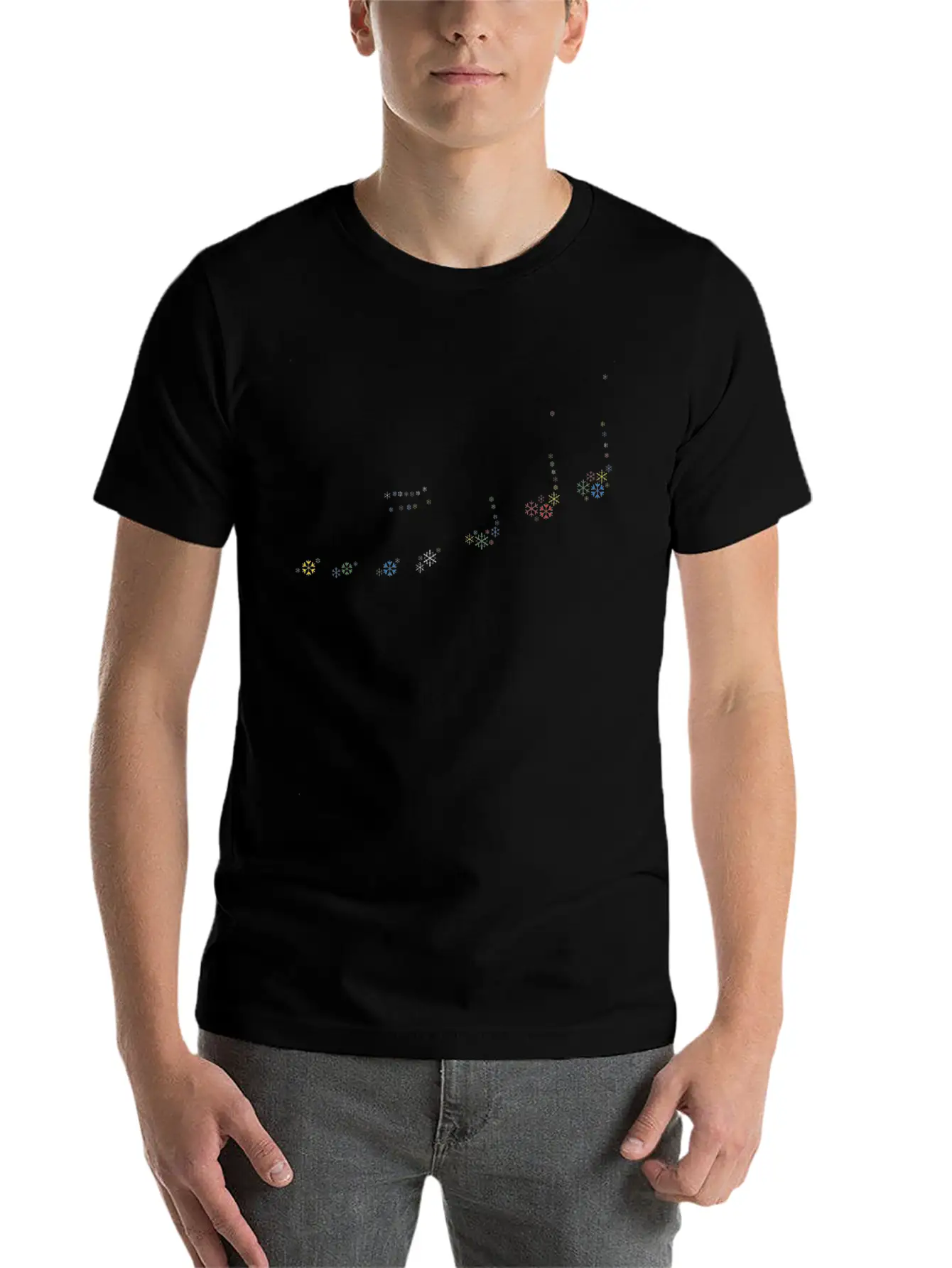 Snow Wordcloud Of A Melody Form (christmas) Unisex Casual T-Shirt – Clean Design For Daily Comfort
