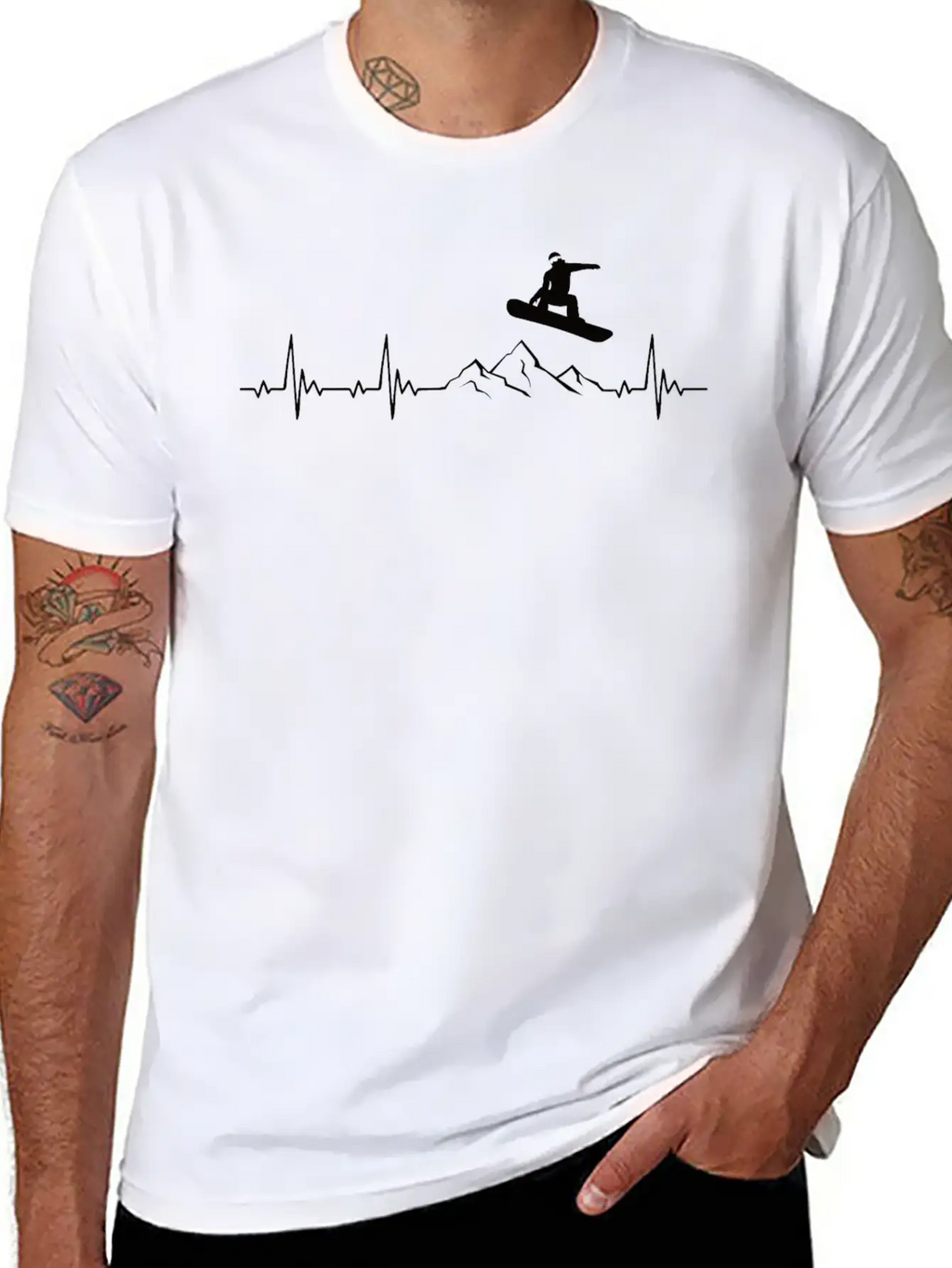 Snowboarding Heartbeat Snowboarder Gift Classic Cotton Tee – Unisex Comfort For Any Season