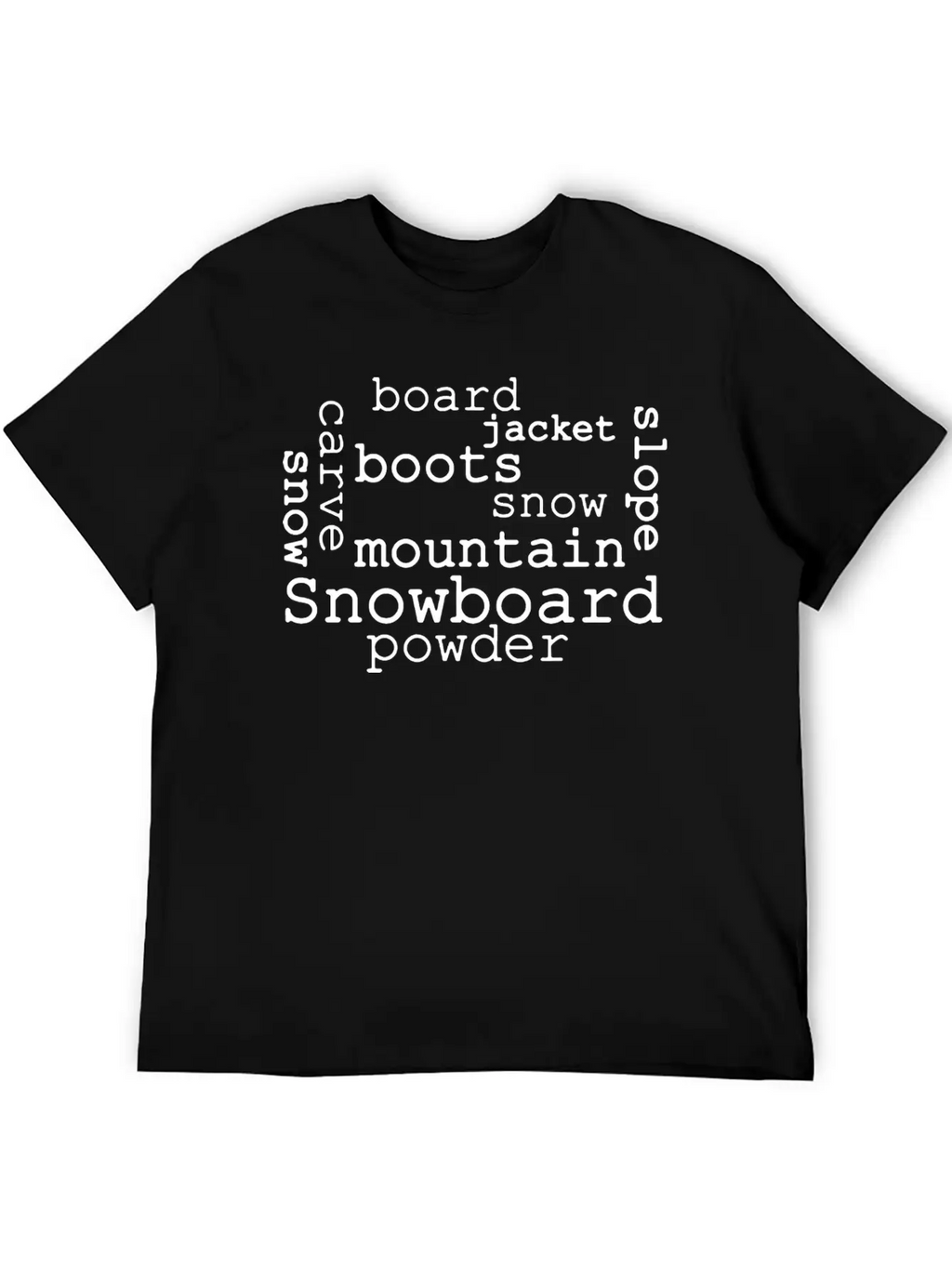 Snowboarding Word Cloud Essential Cotton Tee For Daily Outfits – Unisex Style