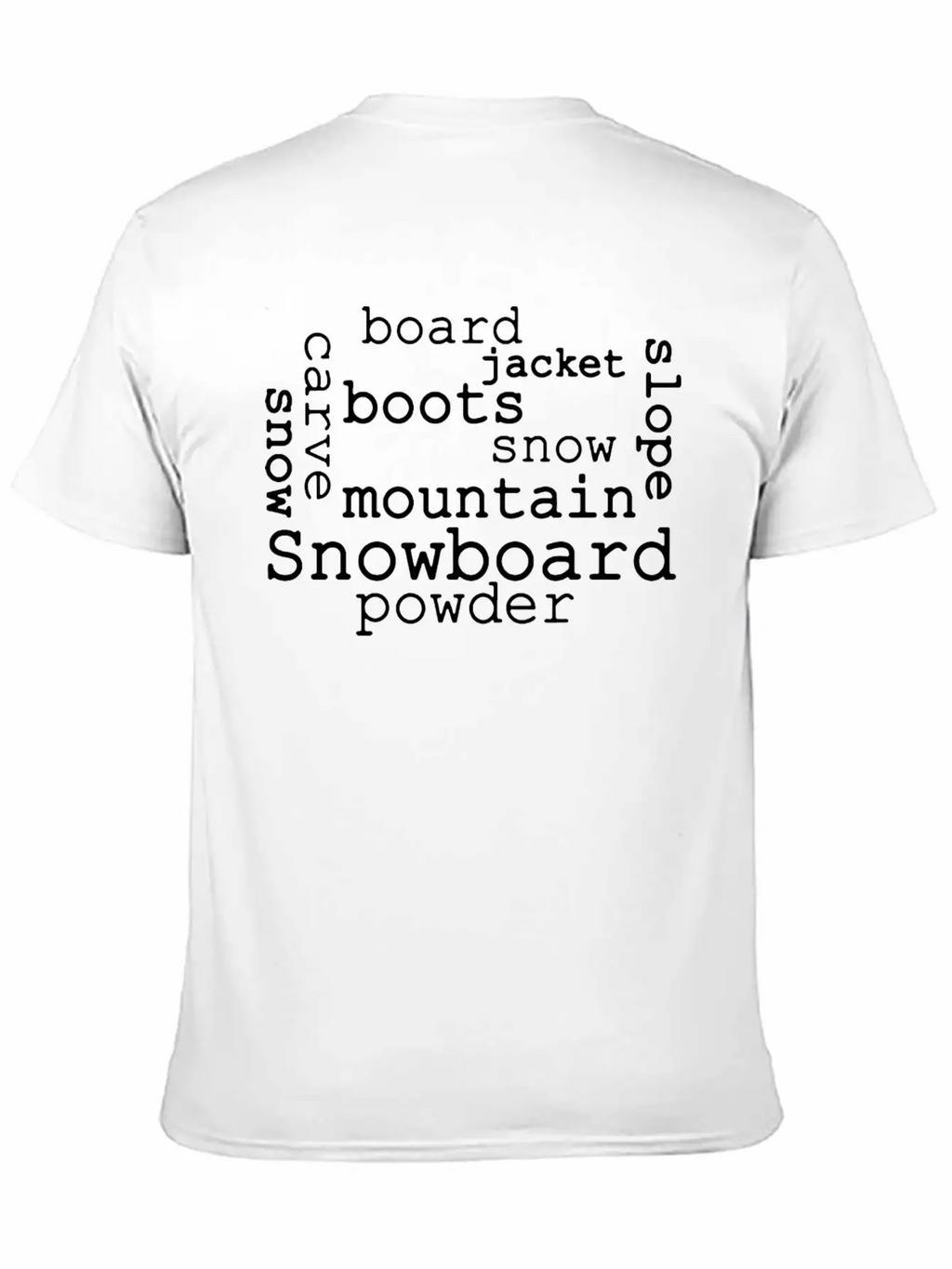 Snowboarding Word Cloud Essential Cotton Tee For Daily Outfits – Unisex Style