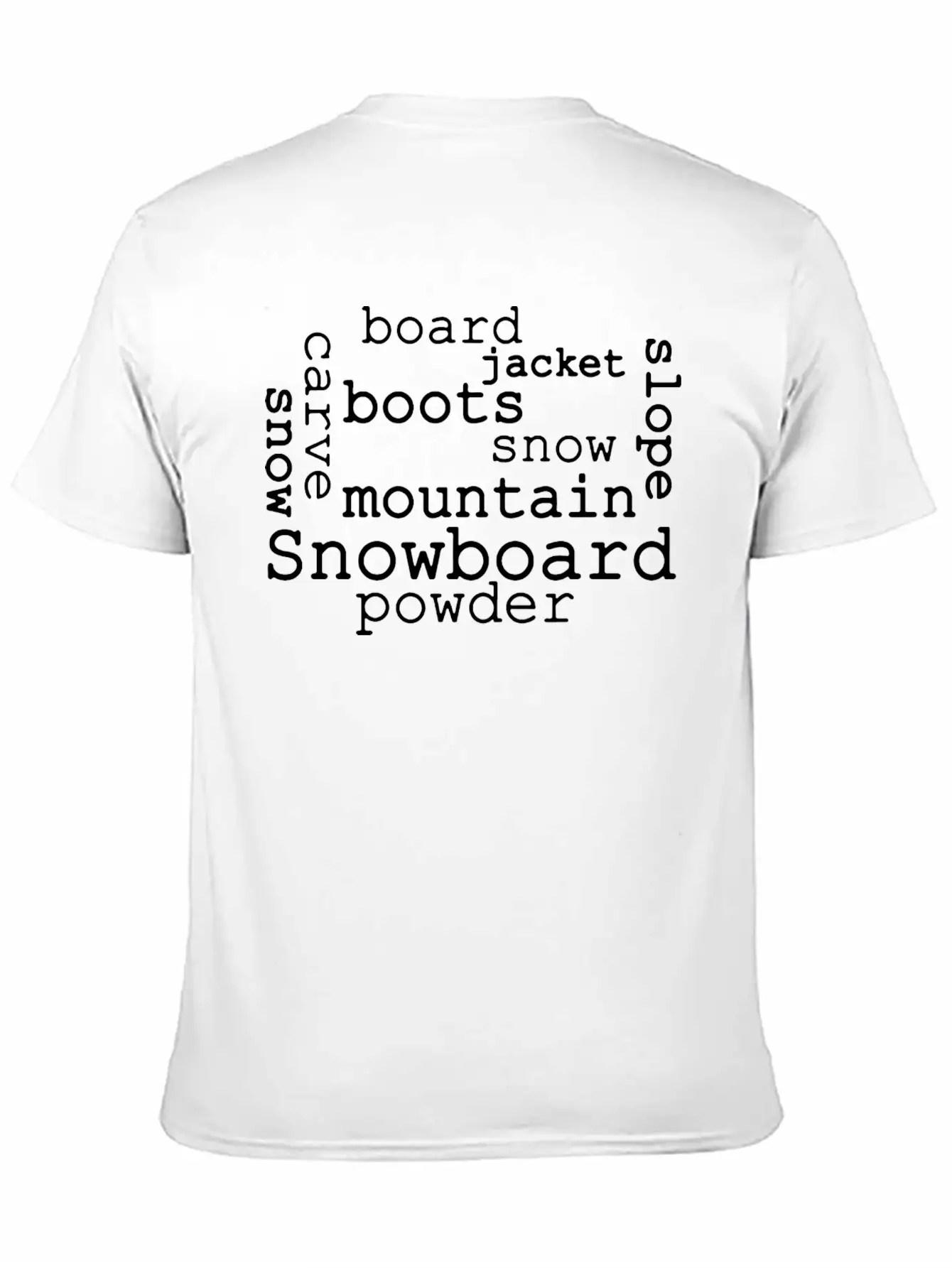 Snowboarding Word Cloud Essential Cotton Tee For Daily Outfits – Unisex Style
