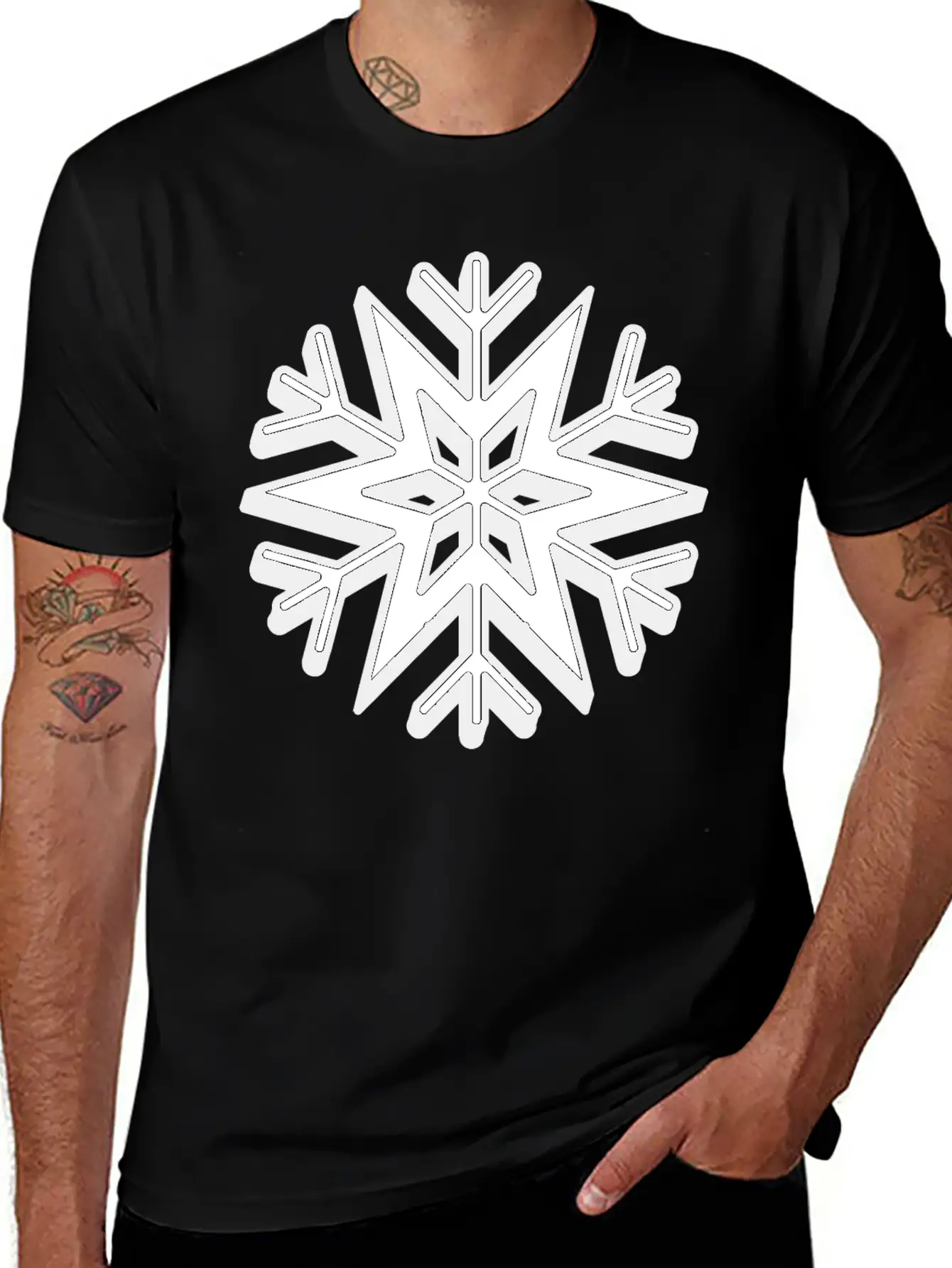 Snowflake Stylish Christmas Classic Cotton Tee – Unisex Comfort For Any Season