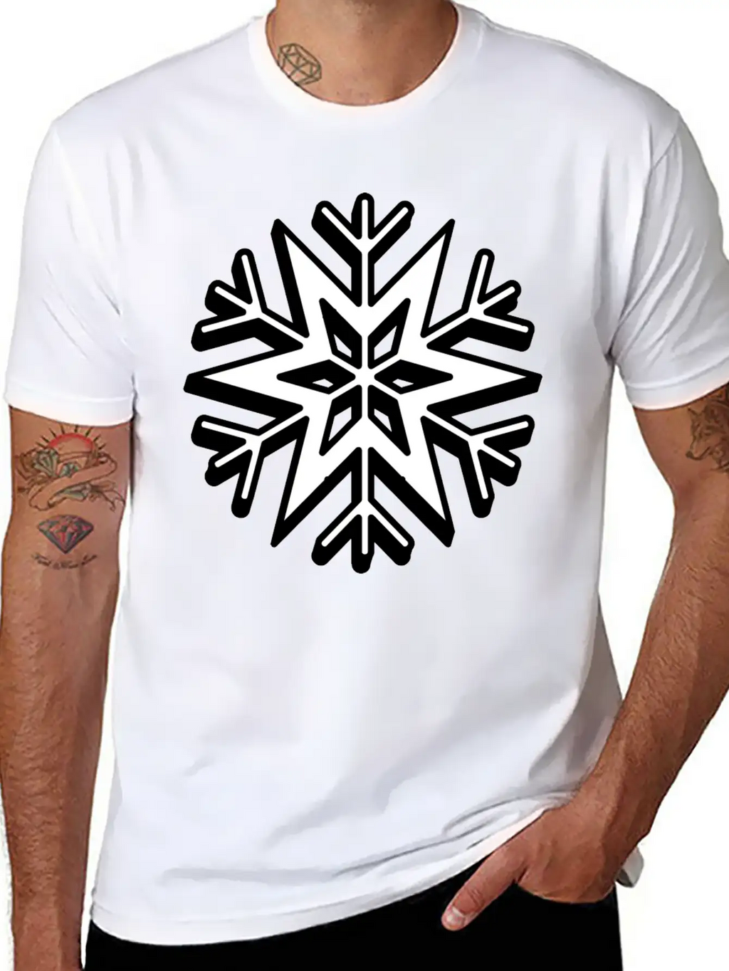 Snowflake Stylish Christmas Classic Cotton Tee – Unisex Comfort For Any Season