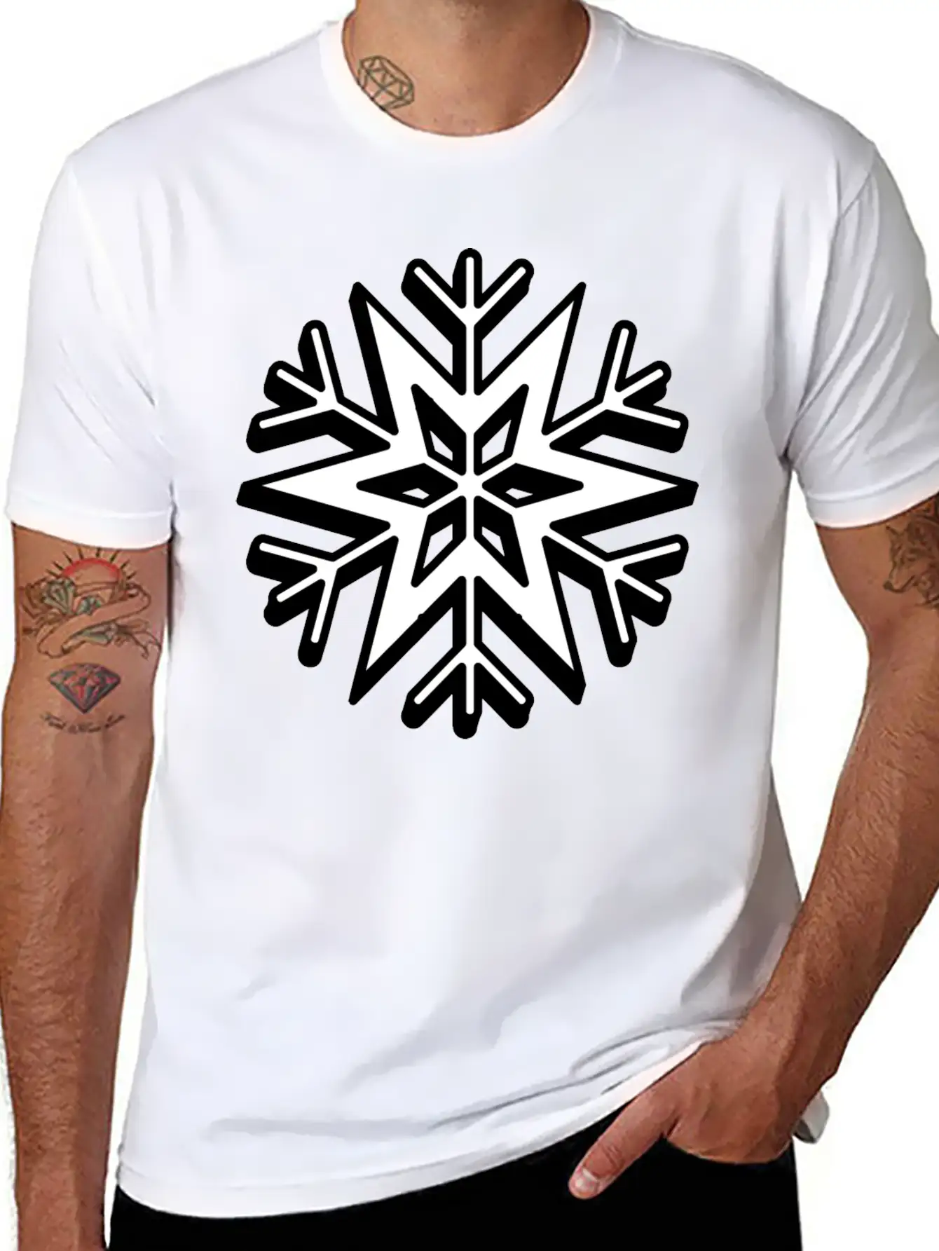 Snowflake Stylish Christmas Classic Cotton Tee – Unisex Comfort For Any Season