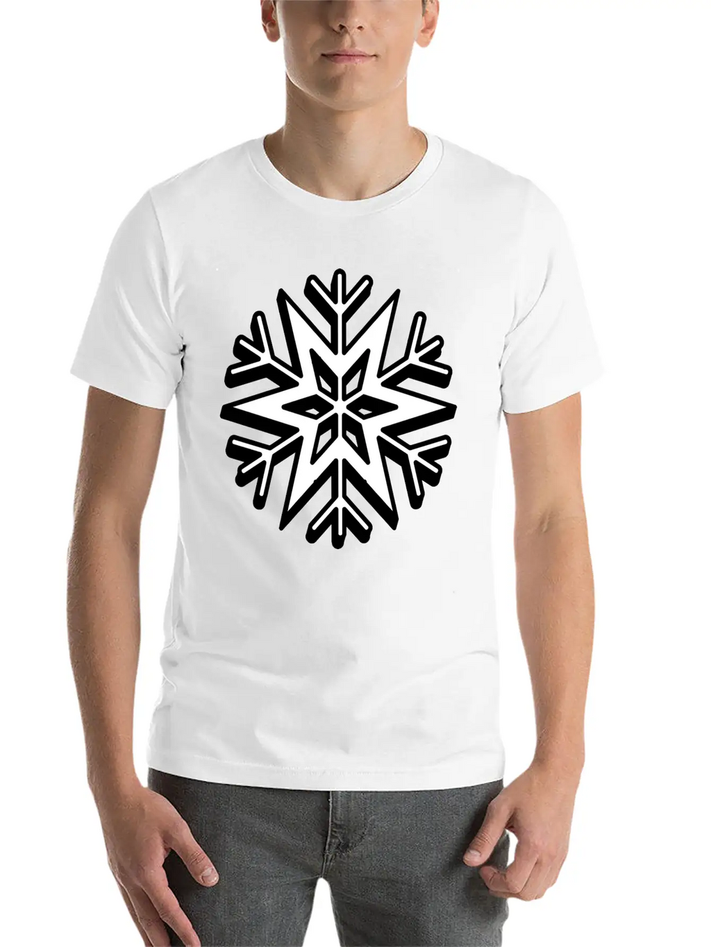 Snowflake Stylish Christmas Classic Cotton Tee – Unisex Comfort For Any Season