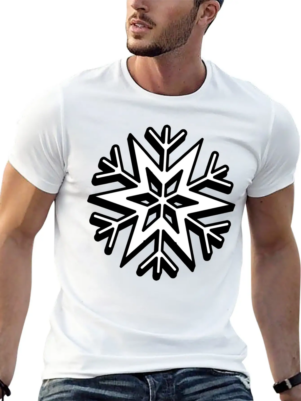 Snowflake Stylish Christmas Classic Cotton Tee – Unisex Comfort For Any Season