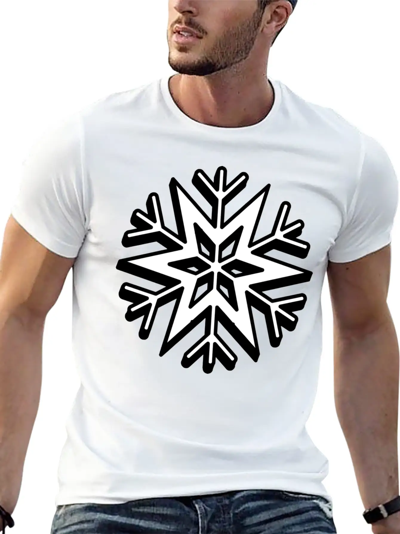 Snowflake Stylish Christmas Classic Cotton Tee – Unisex Comfort For Any Season