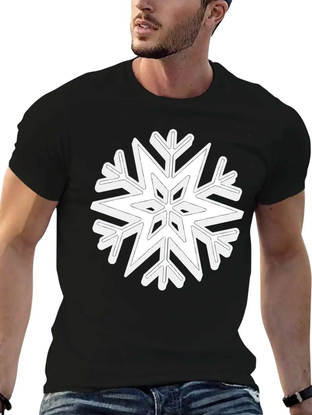 Snowflake Stylish Christmas Classic Cotton Tee – Unisex Comfort For Any Season