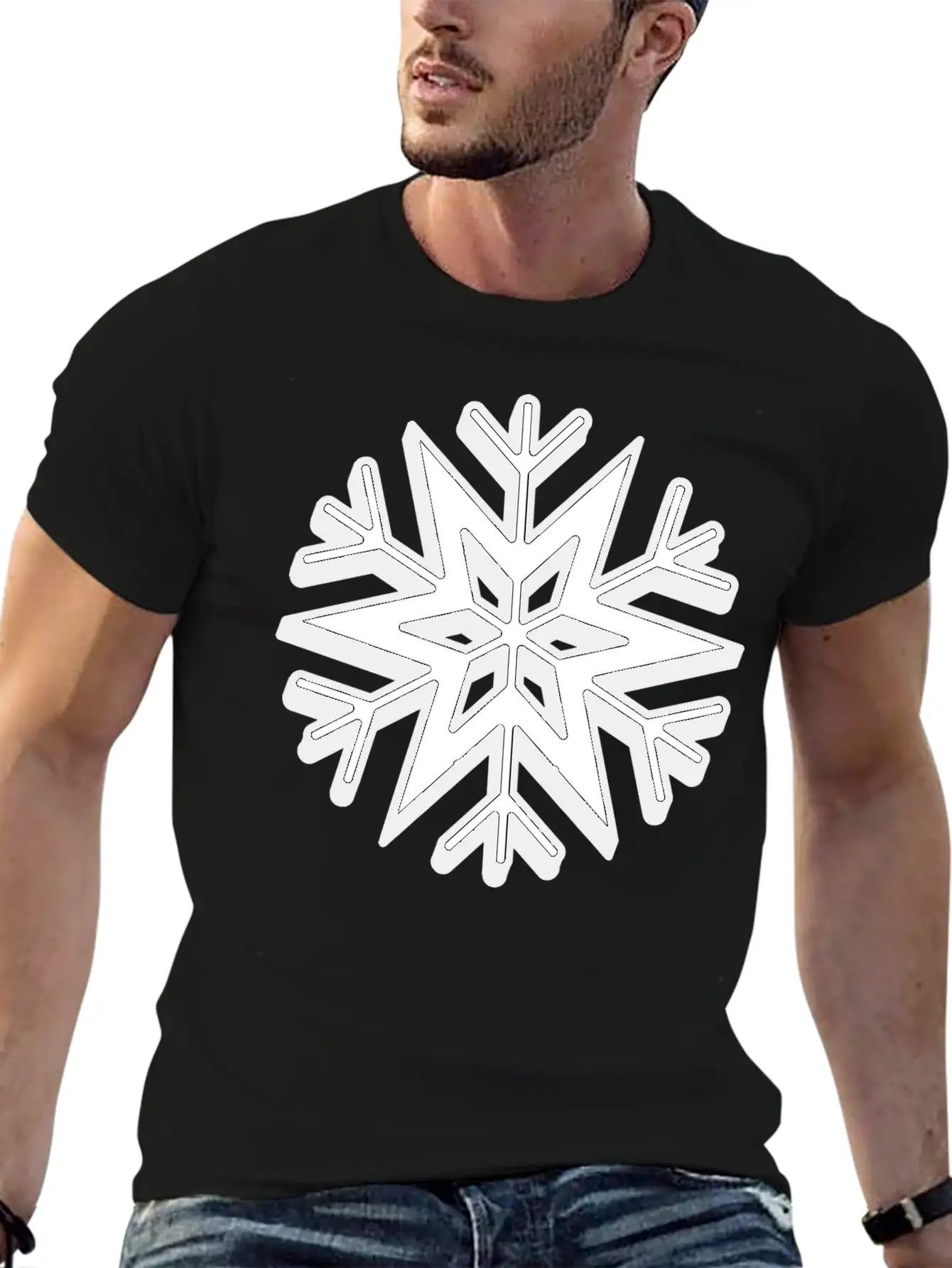 Snowflake Stylish Christmas Classic Cotton Tee – Unisex Comfort For Any Season